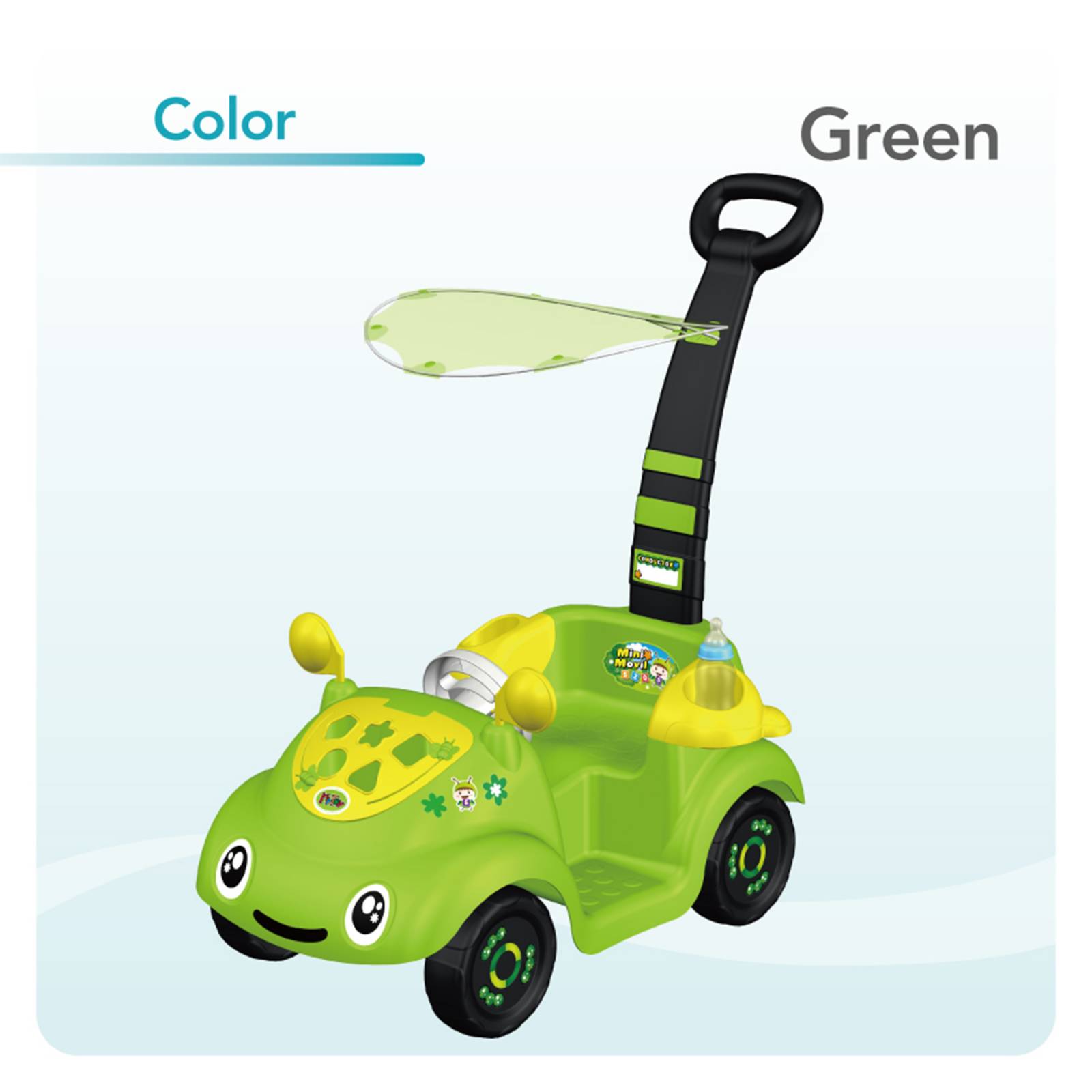 Carrito montable mini móvil con techo.