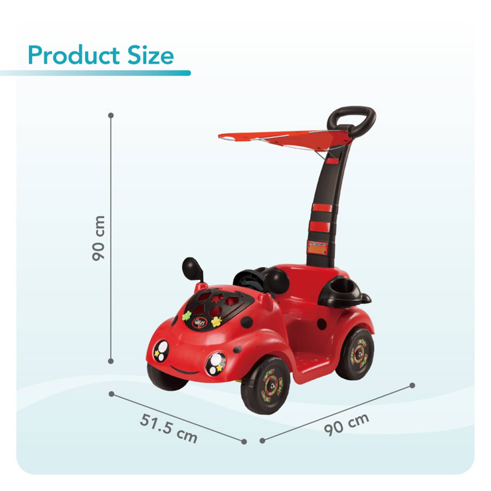 Carrito montable mini móvil con techo.