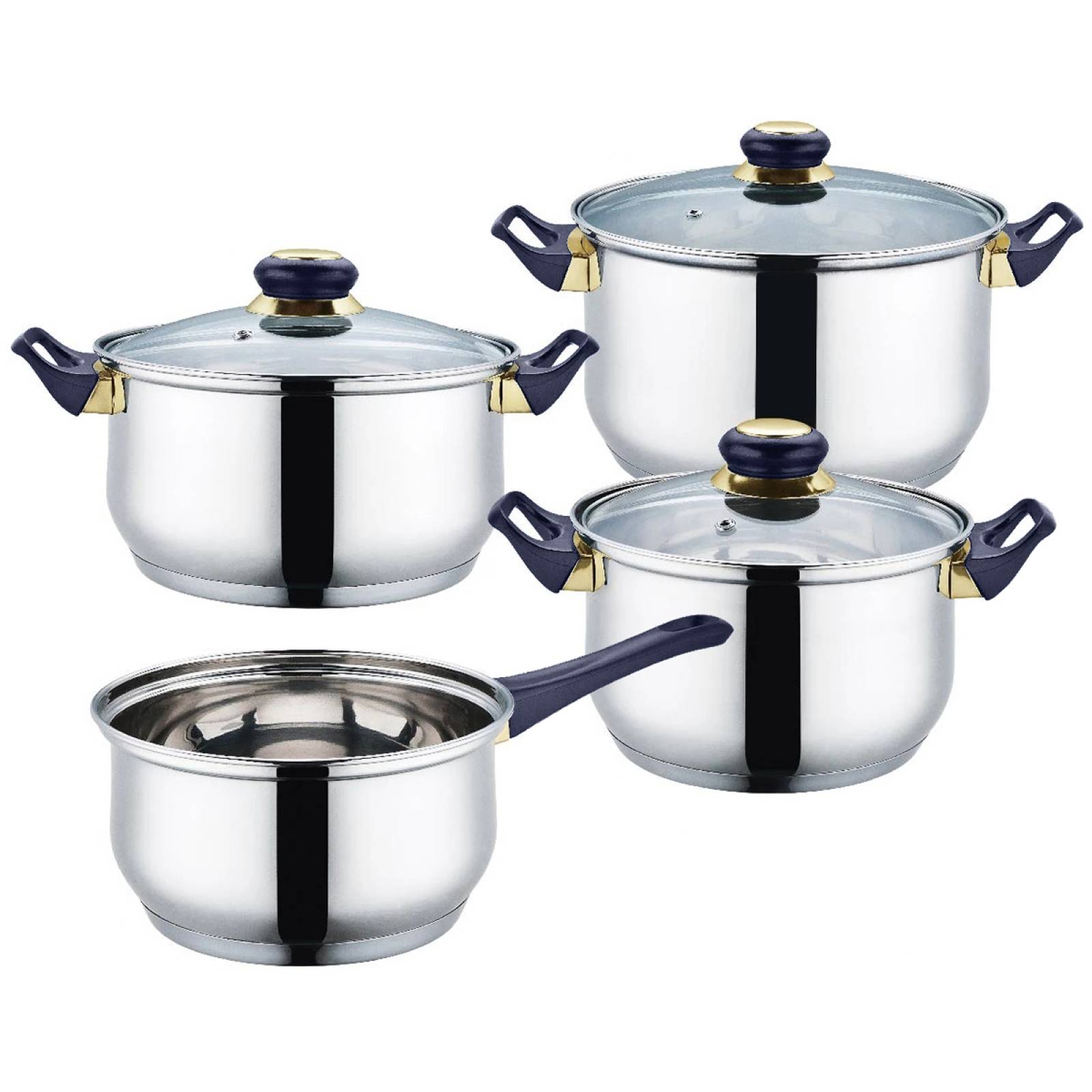 Batería De Cocina 12 Piezas Acero Inoxidable   Azul