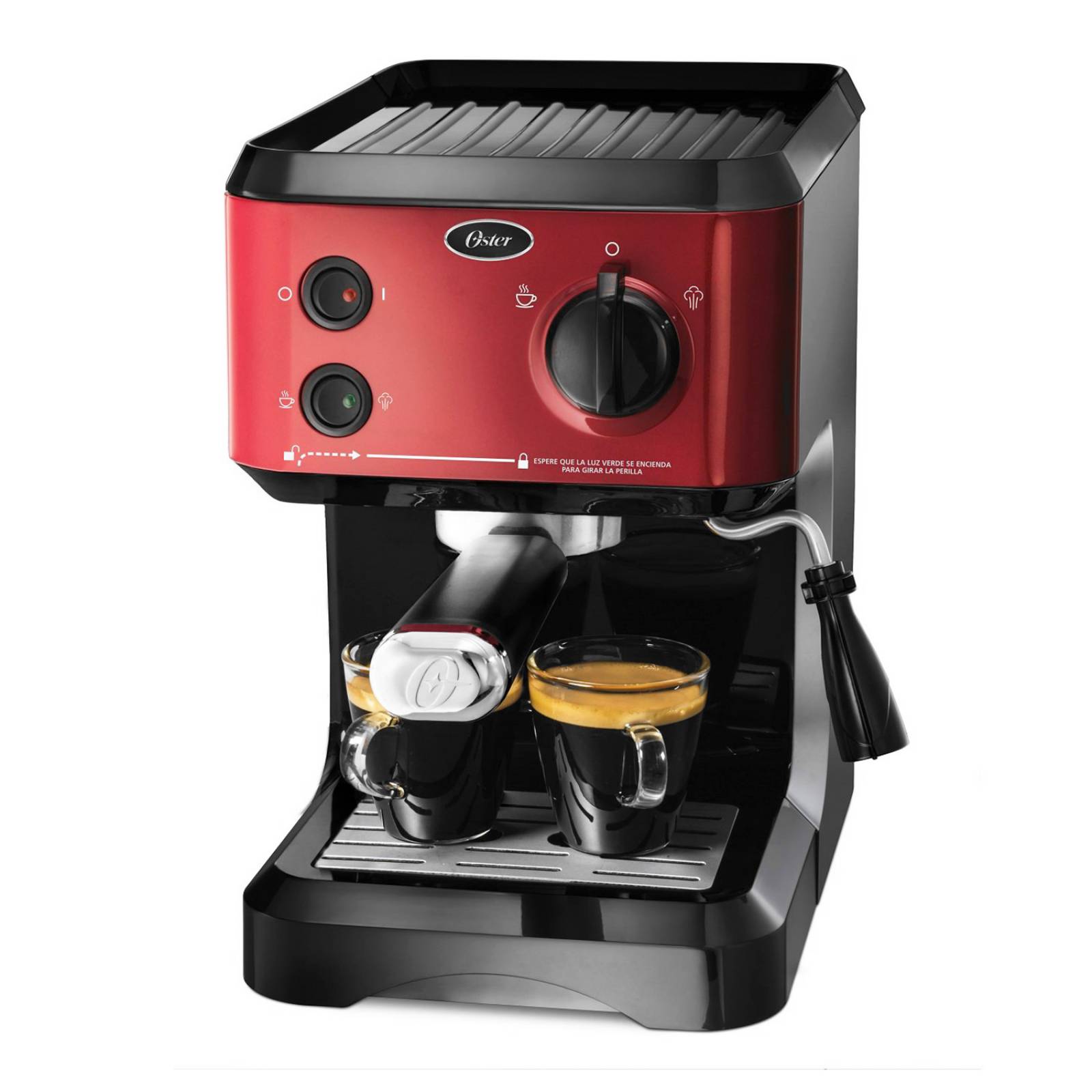 Cafetera Oster para Expreso y Capuchino Rojo 19 Bares