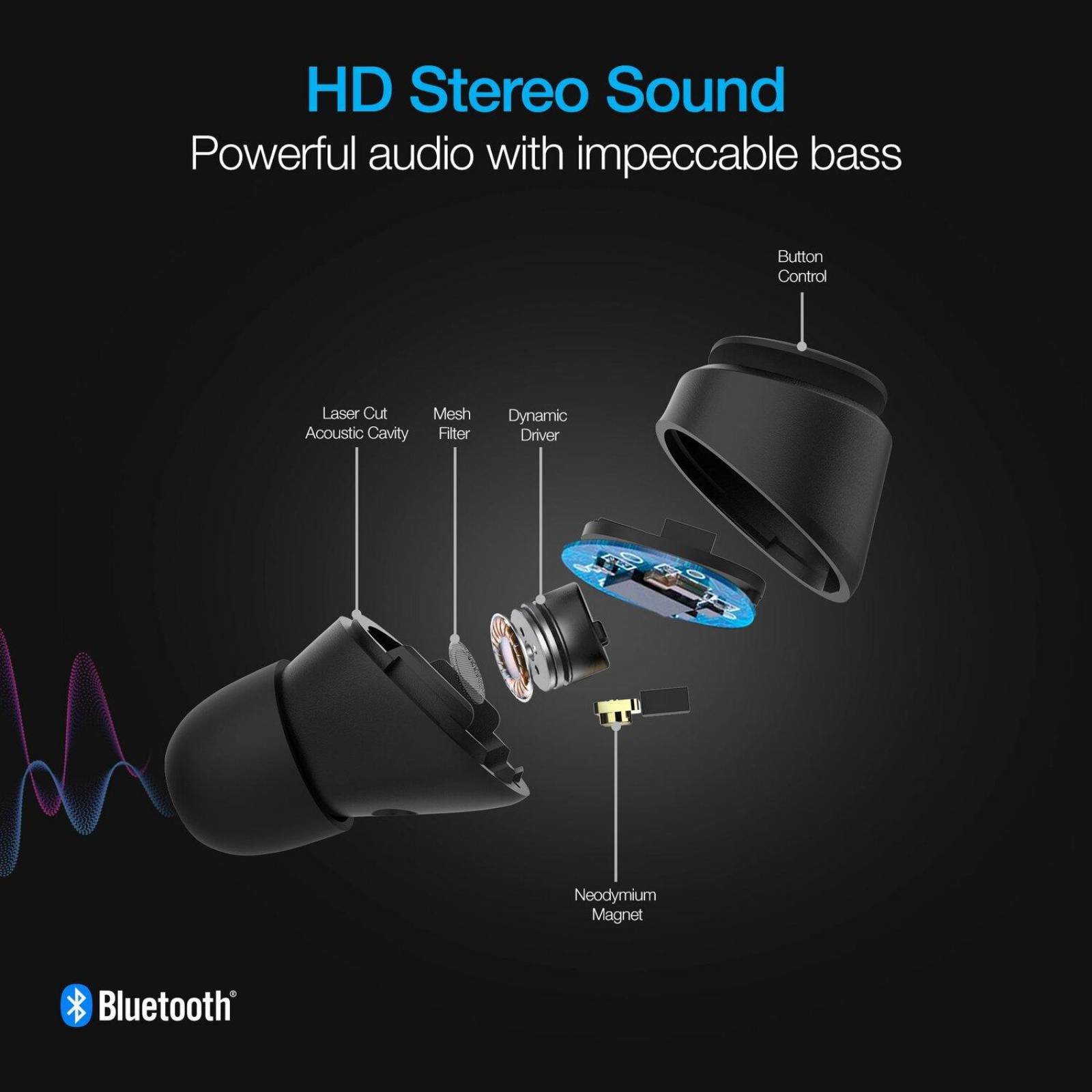 Audífonos True Wireles Freedom Con Base de Carga Naztech 