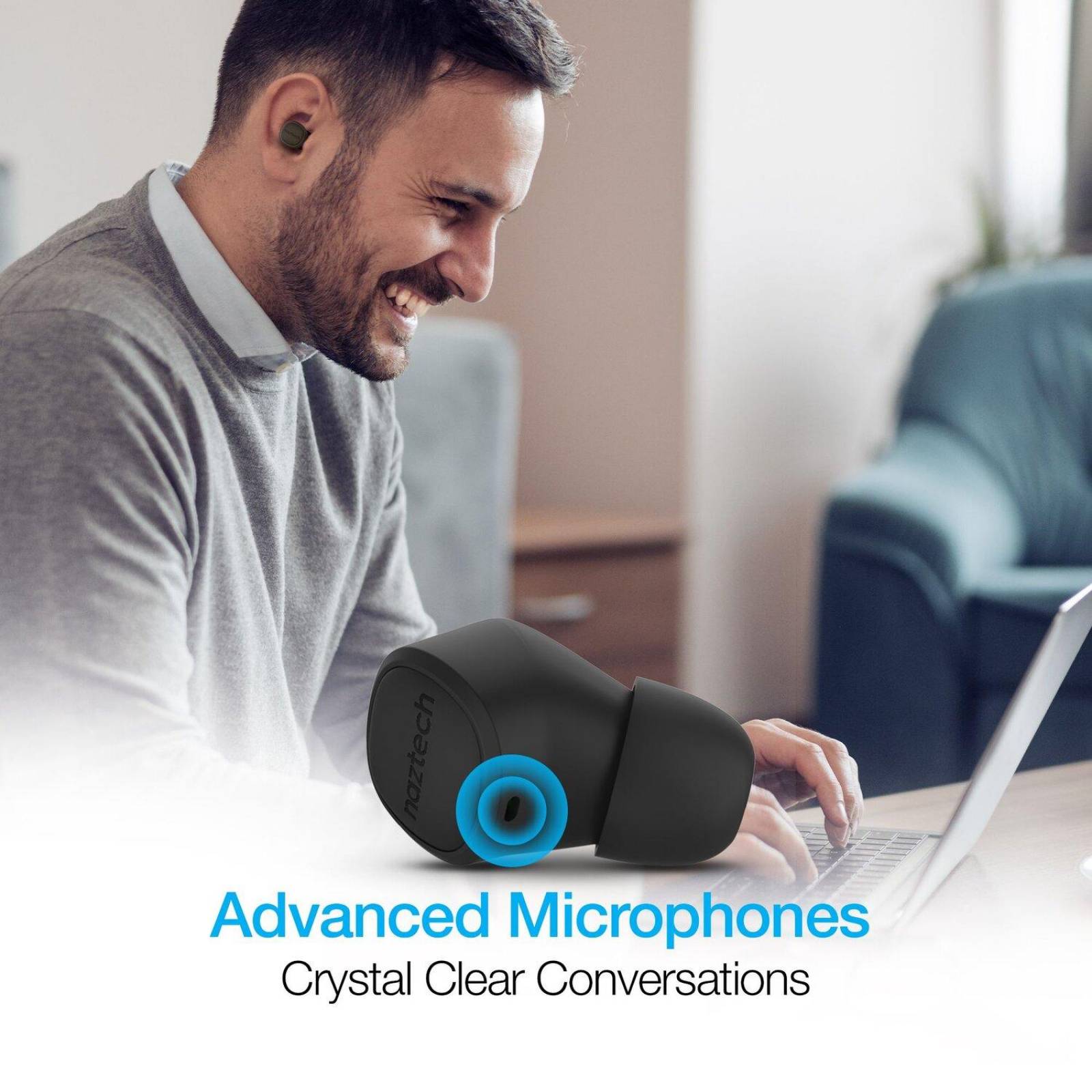 Audífonos True Wireles Freedom Con Base de Carga Naztech 