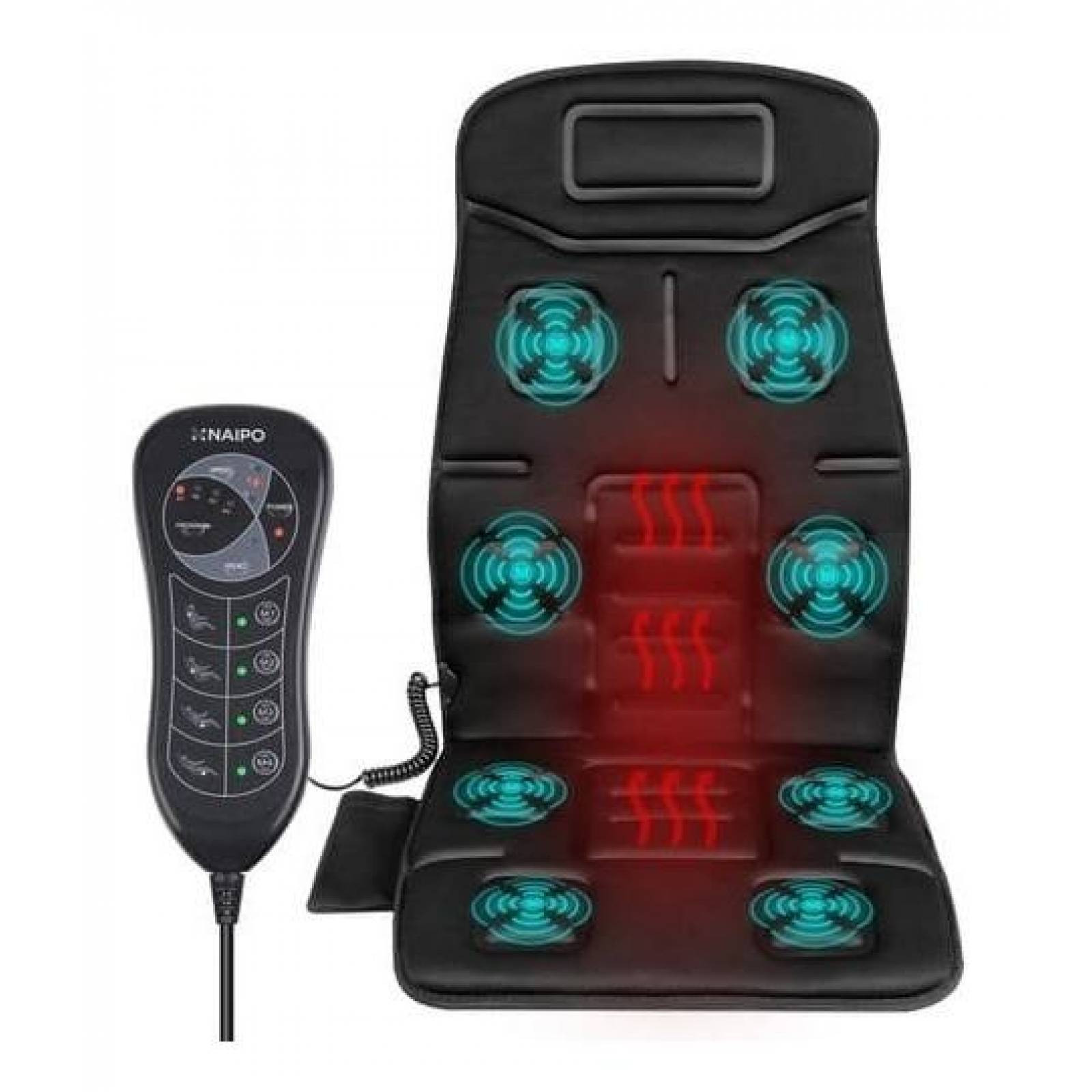 Masajeador De Espalda Para Coche Con Vibración Negro - Naipo 
