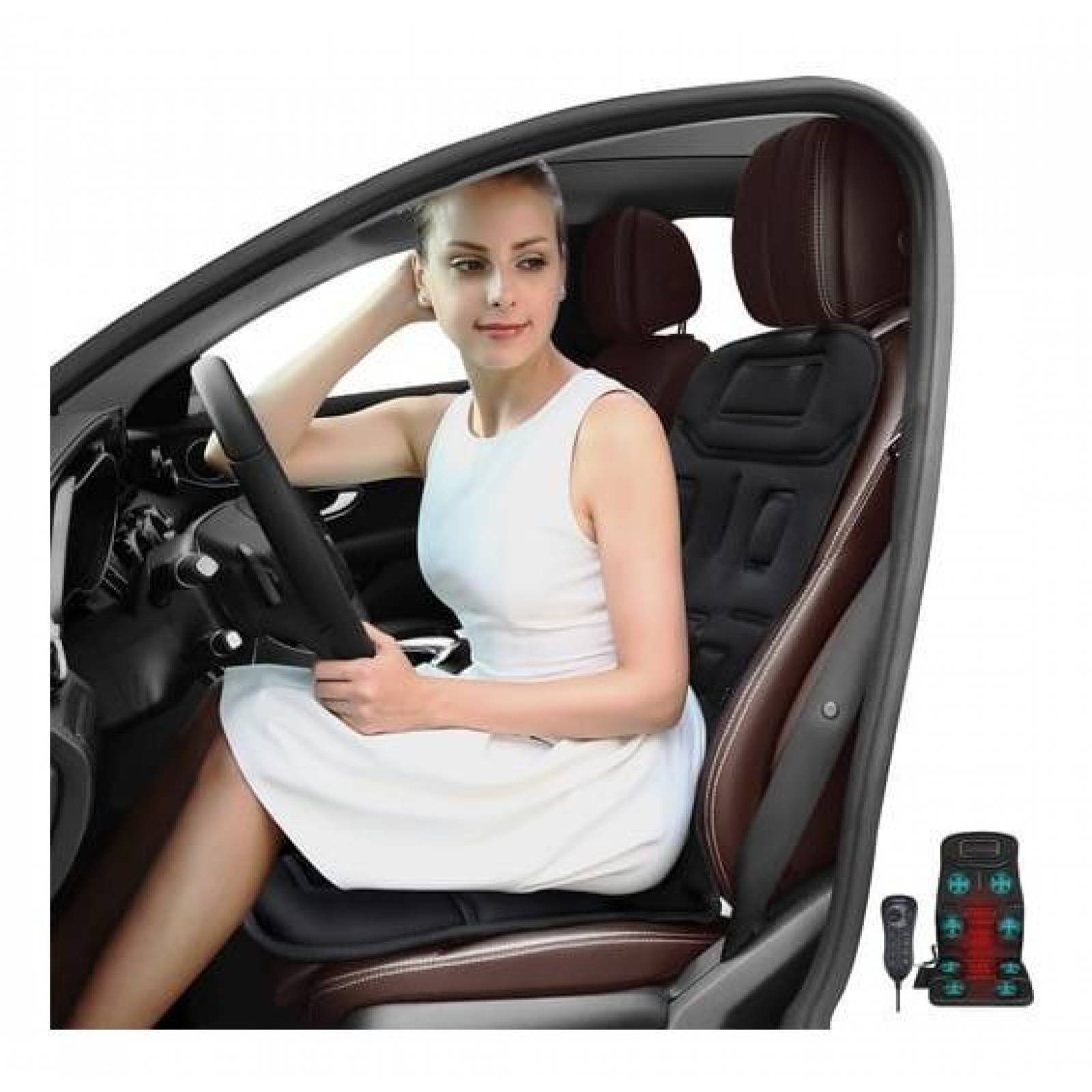 Masajeador De Espalda Para Coche Con Vibración Negro - Naipo 