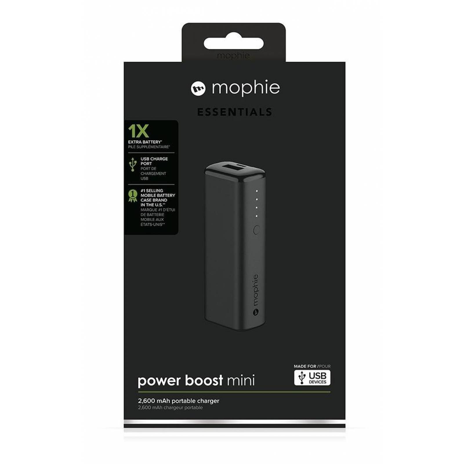 Mophie Cargador Portátil Power Boost Mini - 1 Carga Negro 