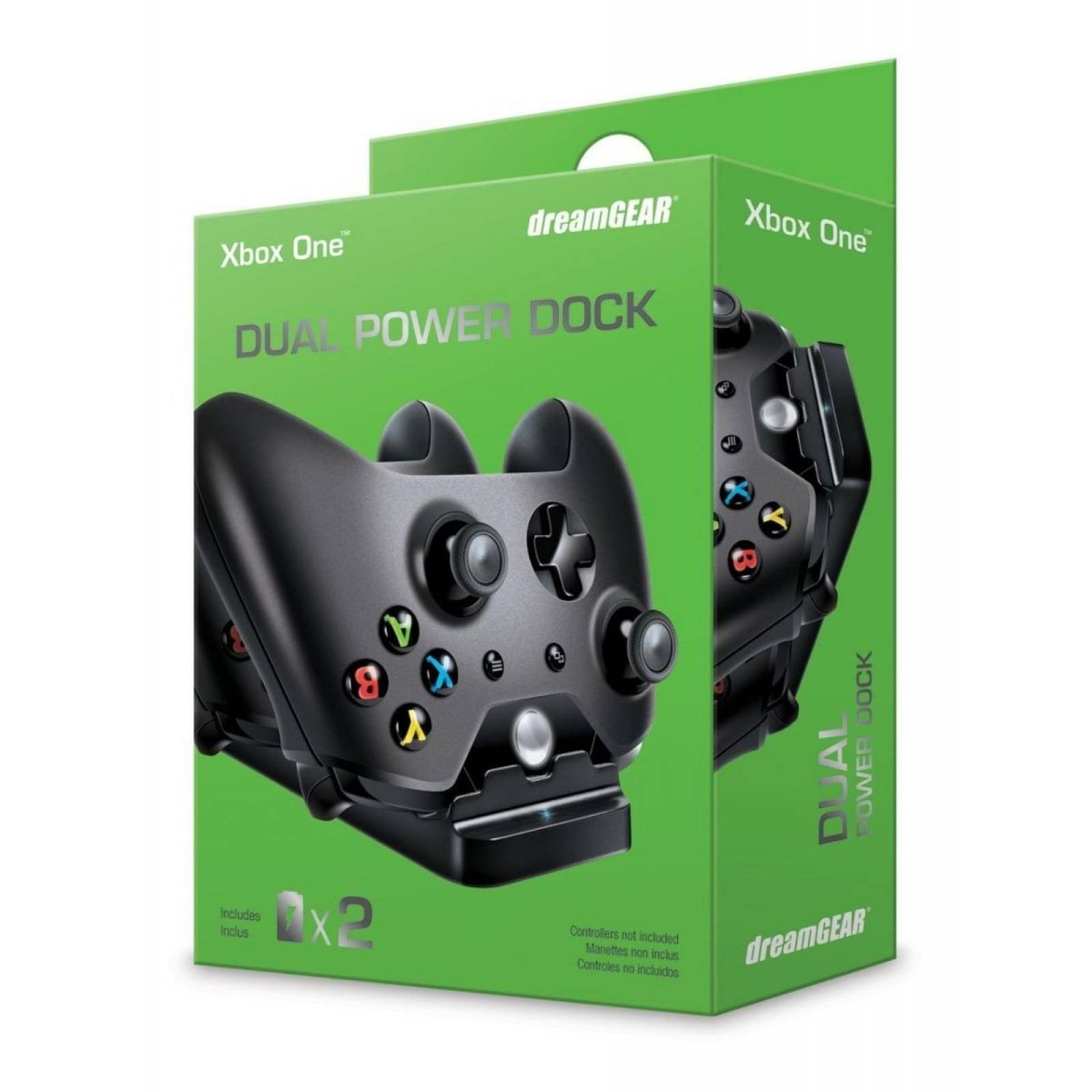 Base De Carga Negra Y Baterías Recargables Para Controles de Xbox ONE Marca DREAMGEAR 