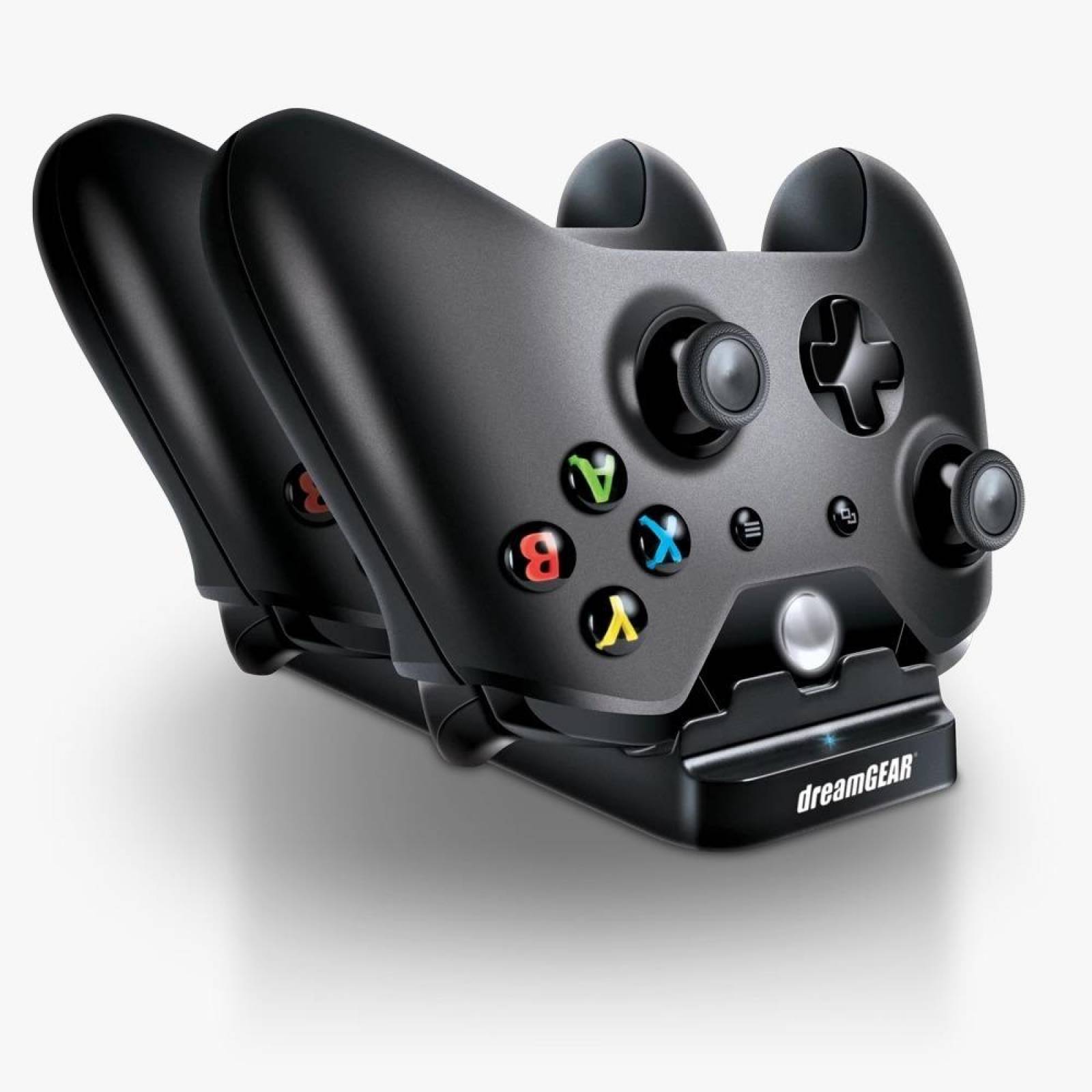 Base De Carga Negra Y Baterías Recargables Para Controles de Xbox ONE Marca DREAMGEAR 
