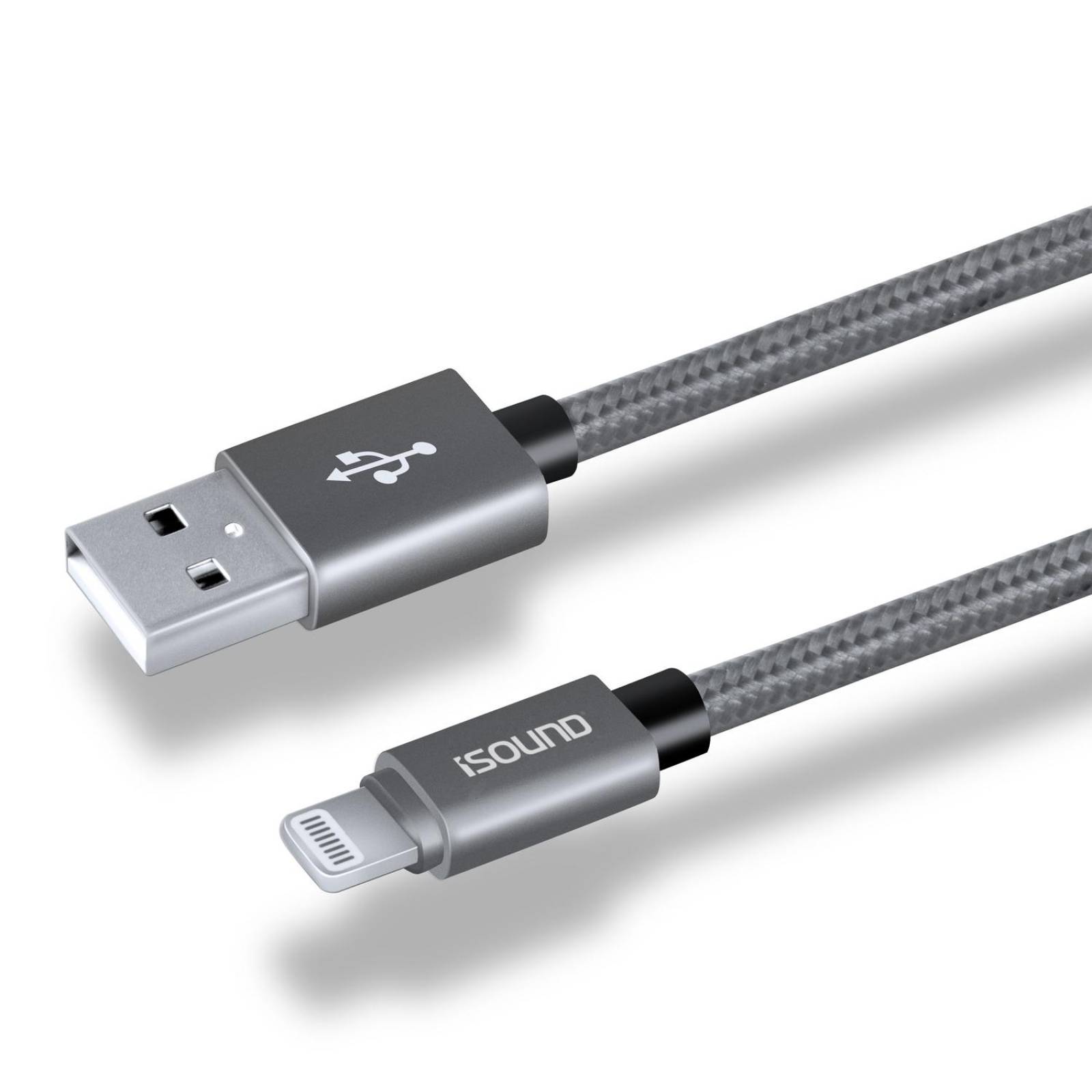 Cable Lightning a USB-A Sync & Charge de 3m Plata - iSound