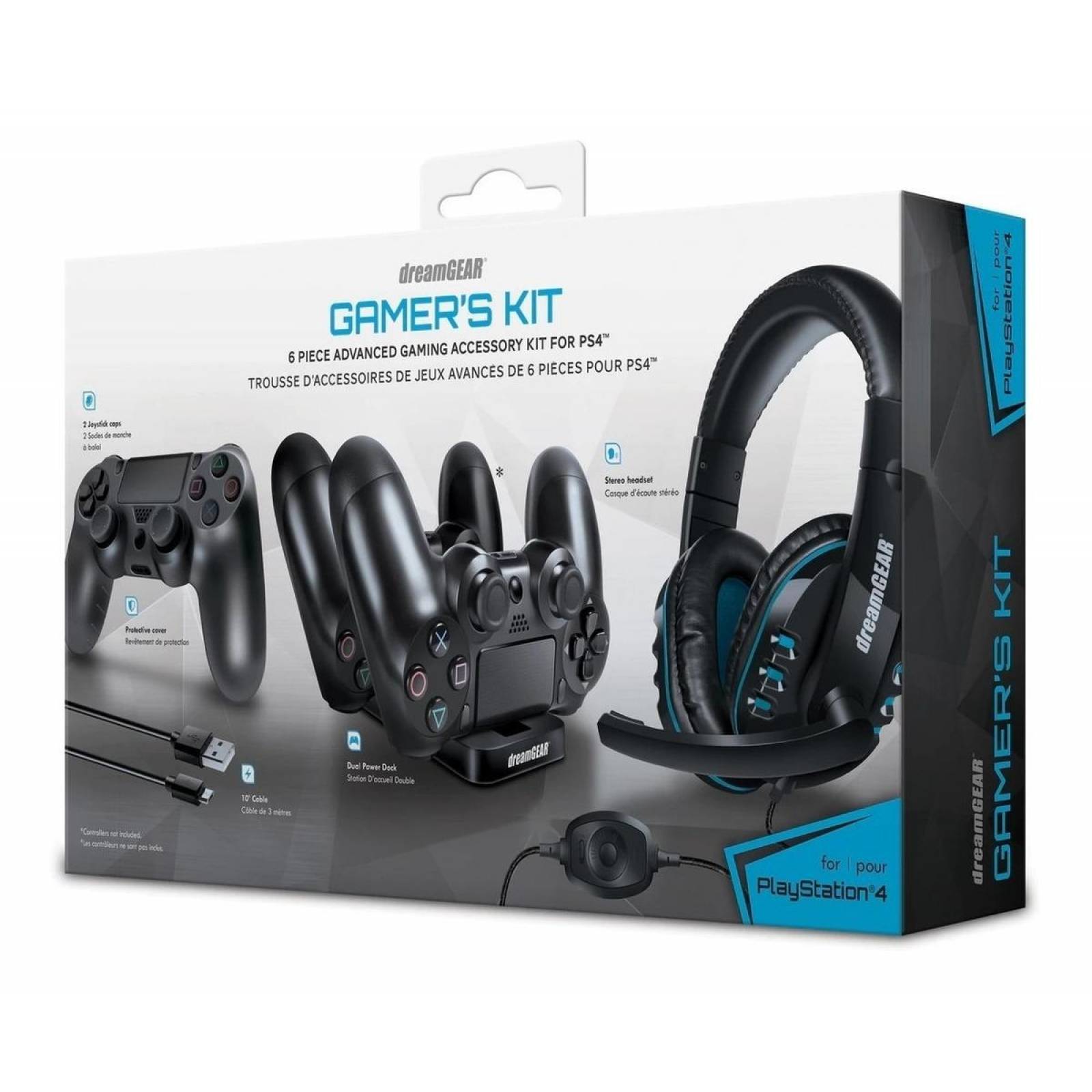 Kit de Accesorios Para PS4 Gamers Kit color Negro 