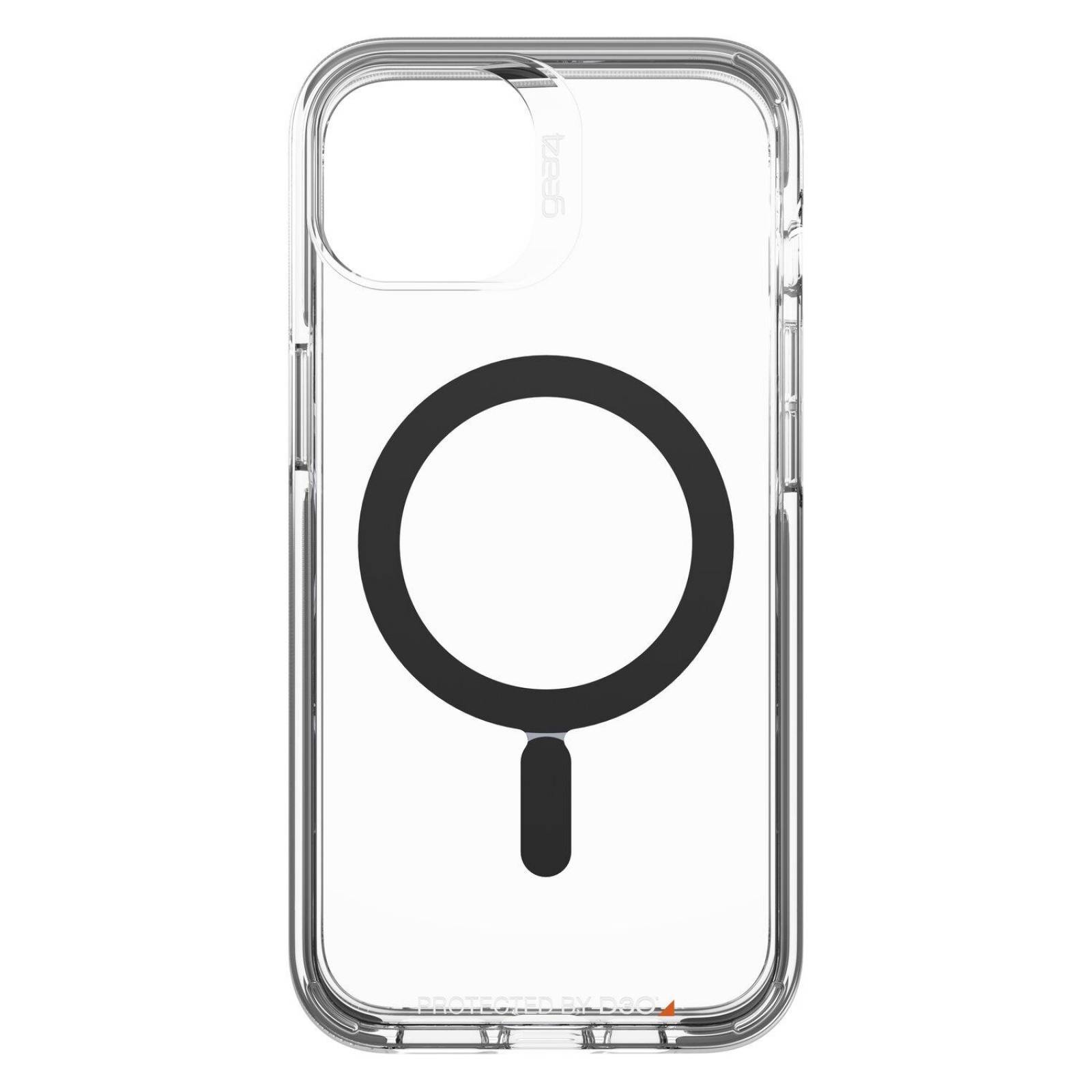 Funda Gear4 Santa Cruz Snap compatible con MagSafe para iPhone 13 - Transparente con Borde Negro 