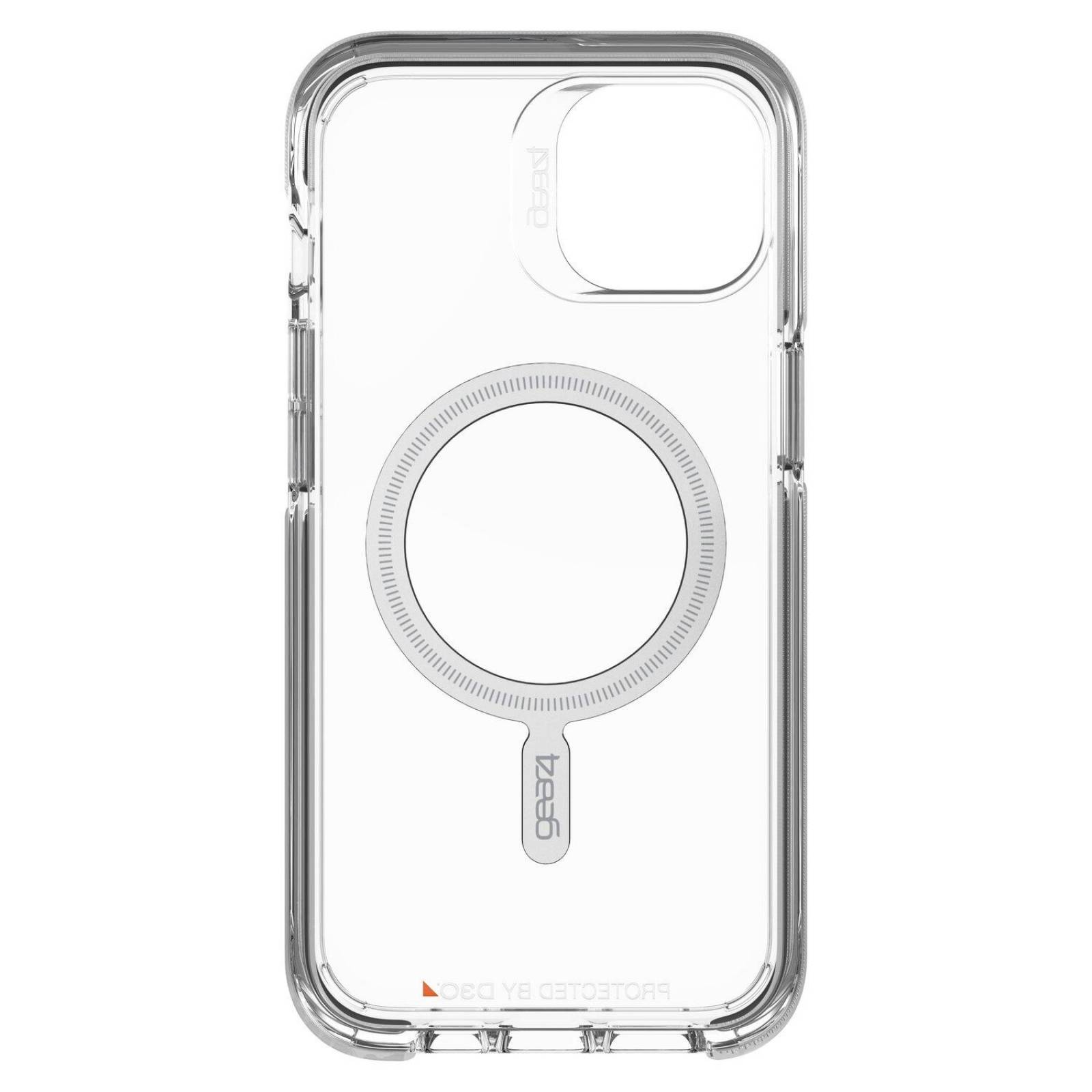 Funda Gear4 Santa Cruz Snap compatible con MagSafe para iPhone 13 - Transparente con Borde Negro 