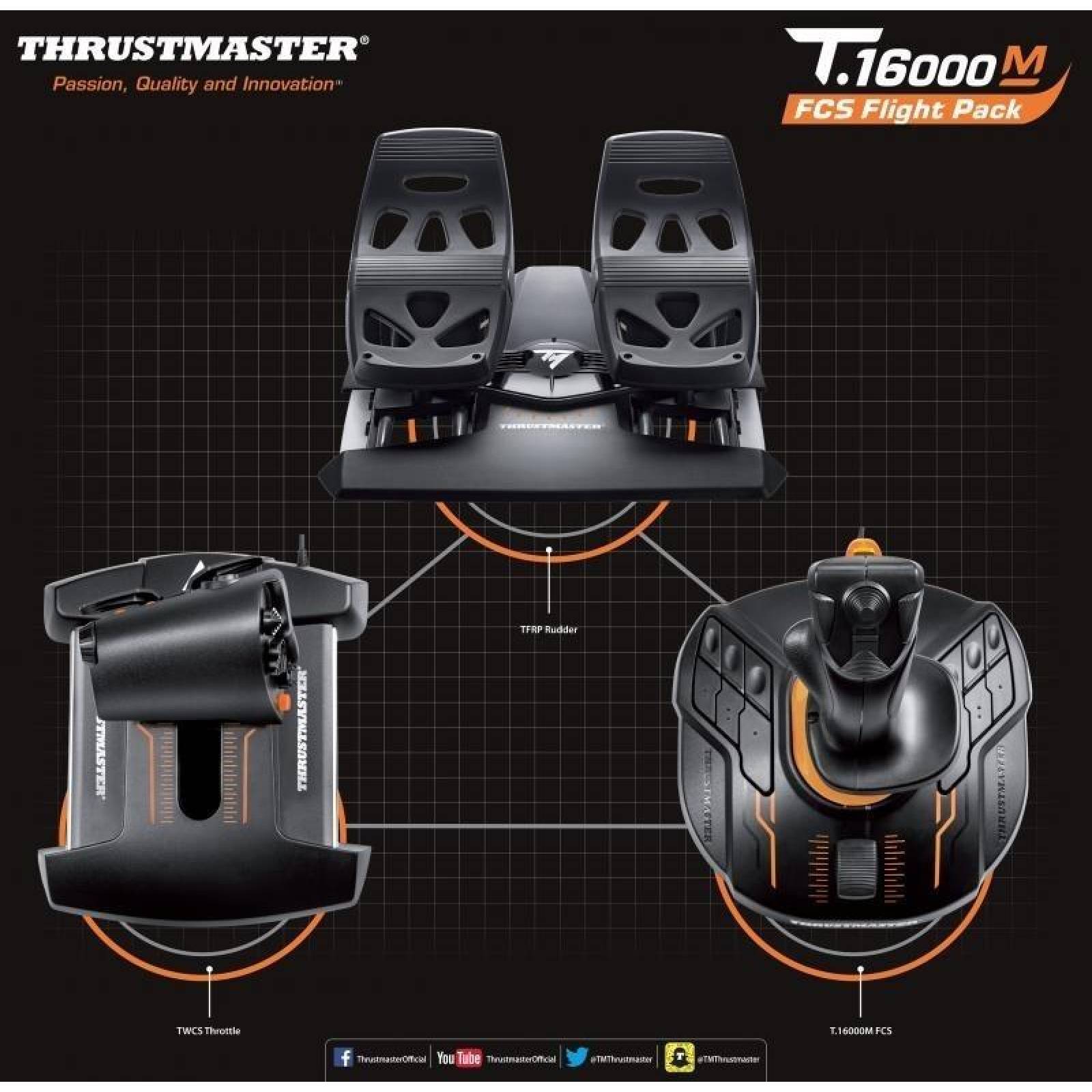 Joystick Kit Gamer - T.16000m Fcs Flight Pack - Thrustmaster
