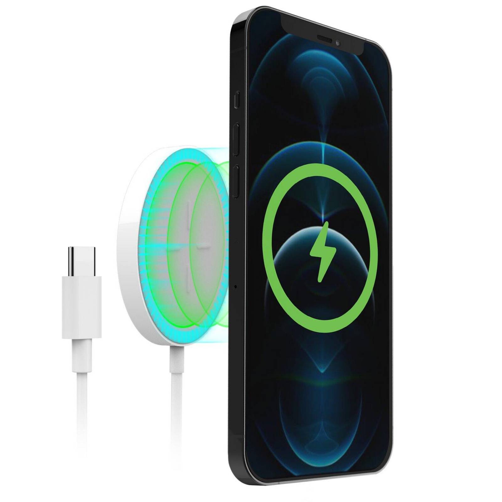 Cargador Rápido Inalámbrico para iPhone 13 Series - Blanco 