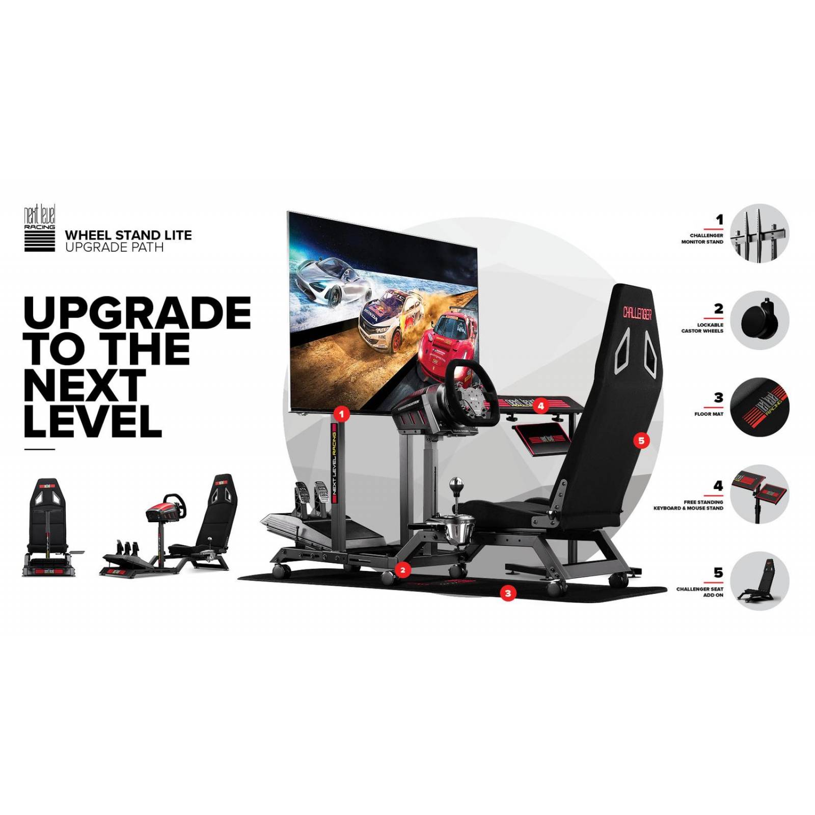 Soporte para volante, pedales y palancas Next Level.