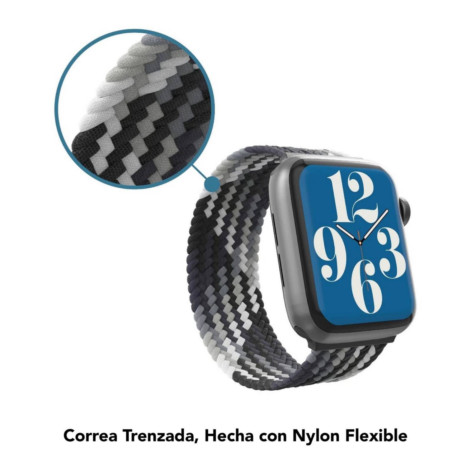 Correa de reloj trenzada Gear4 talle Medium para Apple Watch de 41/40/38mm - Azul Marino 