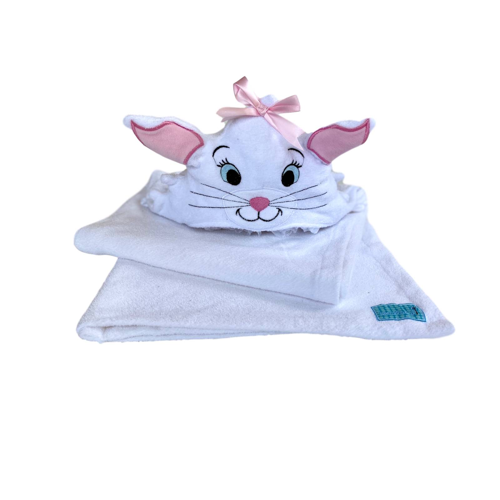 Toalla para niño con forma de gatita blanca unitalla