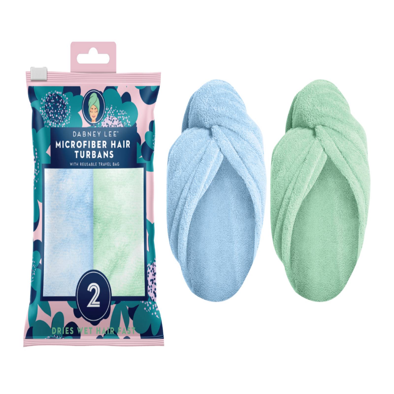 Paquete De 2 Turbantes De Microfibra Para Pelo 