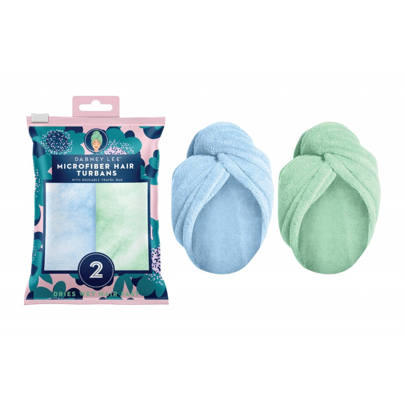 Paquete De 2 Turbantes De Microfibra Para Pelo 