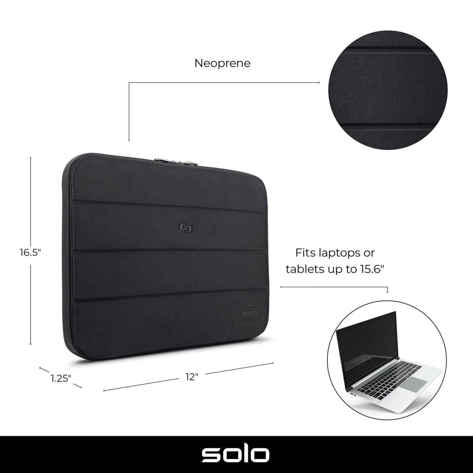 Funda de Neopreno para laptop 15.6" - Negro 