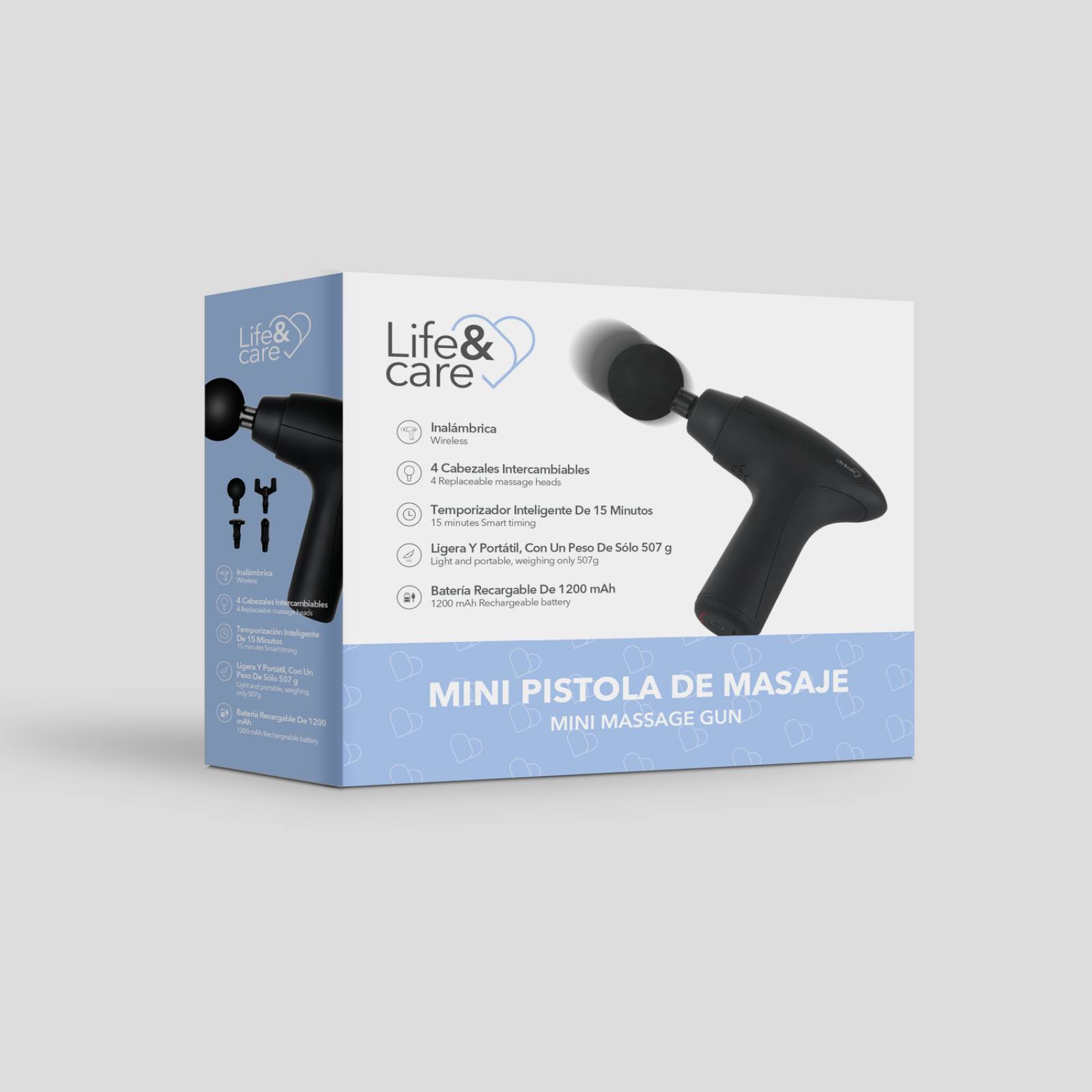 Mini Pistola de Masaje Negro Life&Care 