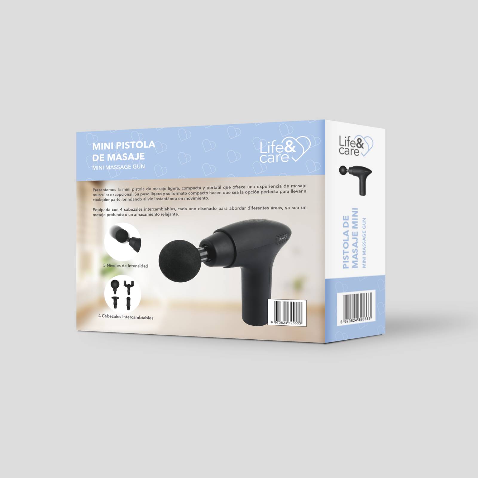 Mini Pistola de Masaje Negro Life&Care 