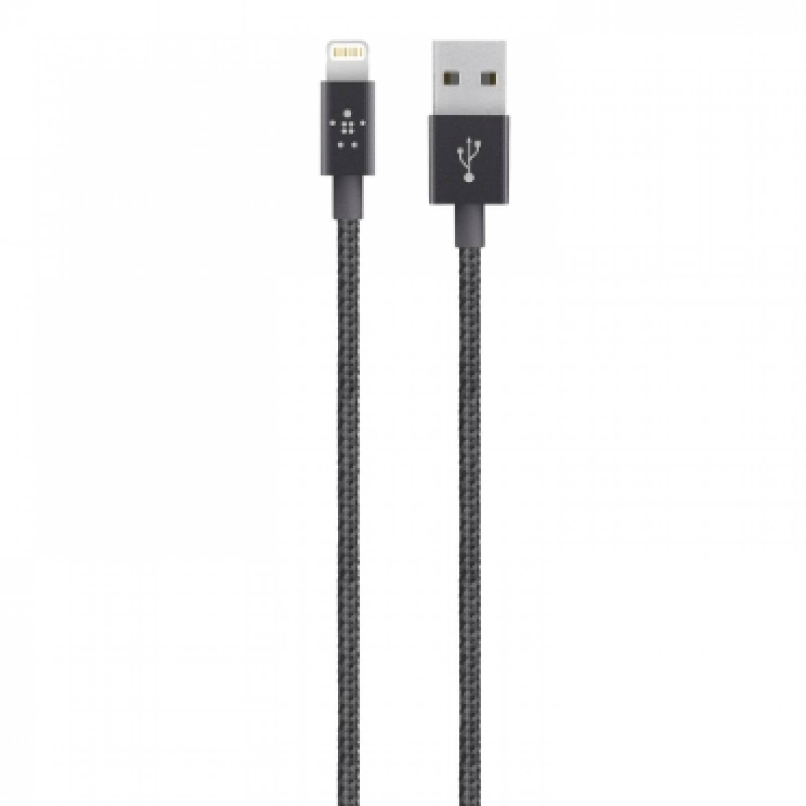 Cable Lightning Met¡lico para iPhone y iPad Color Negro - Belkin 