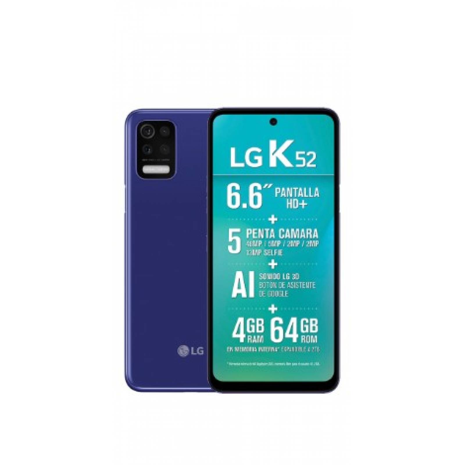 Celular LG LTE LMK520HM K52 Color AZUL Telcel