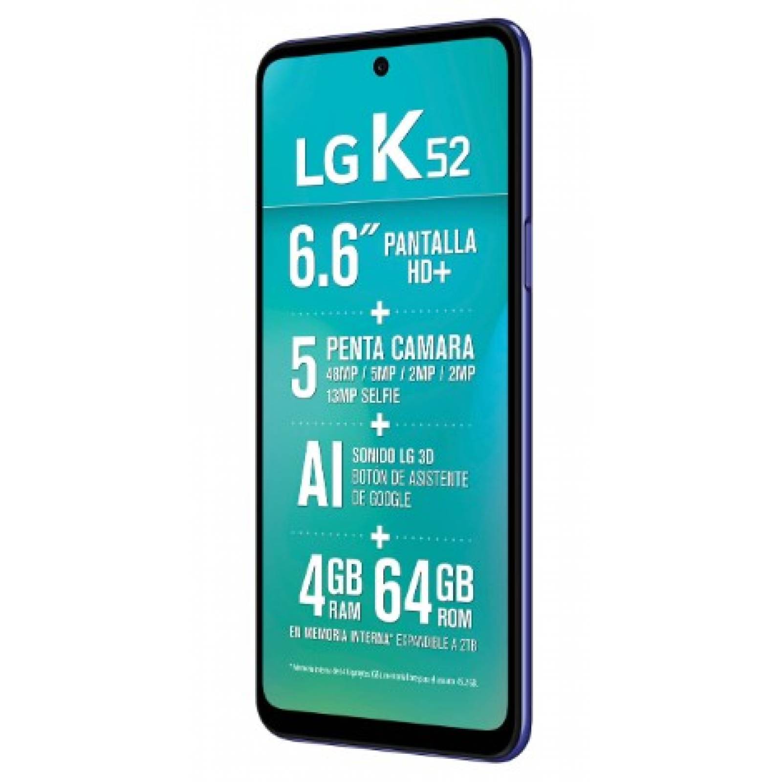 Celular LG LTE LMK520HM K52 Color AZUL Telcel