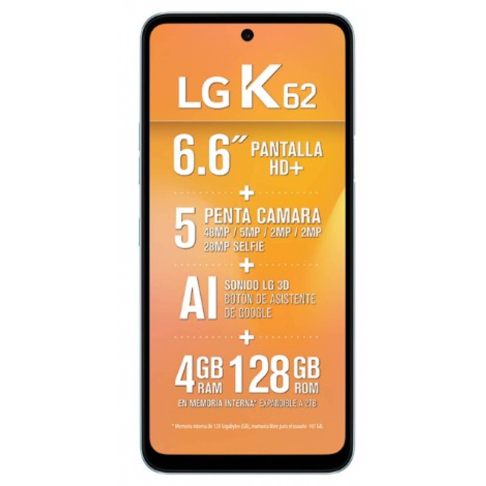 Celular LG LTE LM-K525HM K62 Color AZUL Telcel