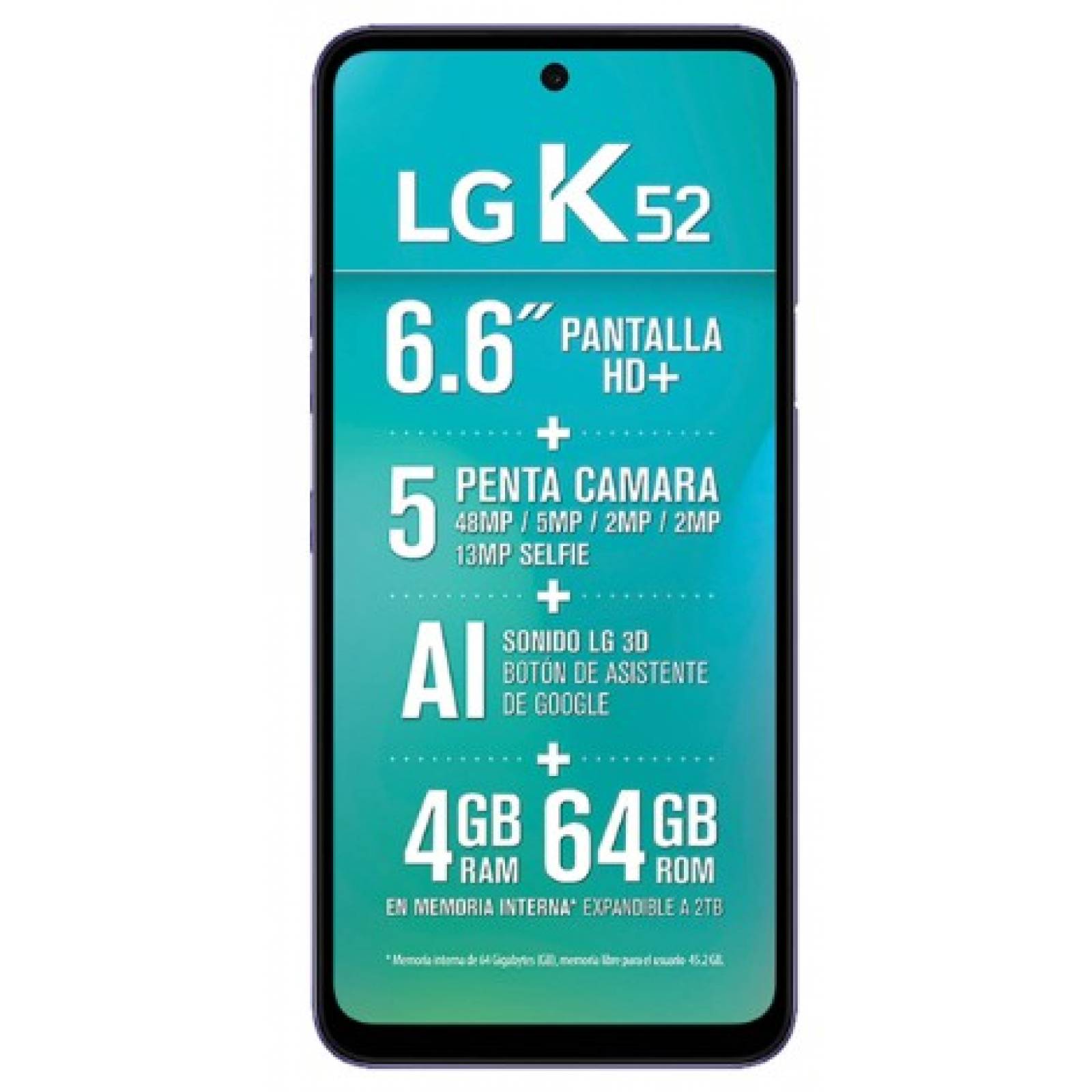 Celular LG LTE LM-K520HM K52 Color AZUL Telcel y DE REGALO LLÉVATE UNOS AUDÍFONOS DIADEMA