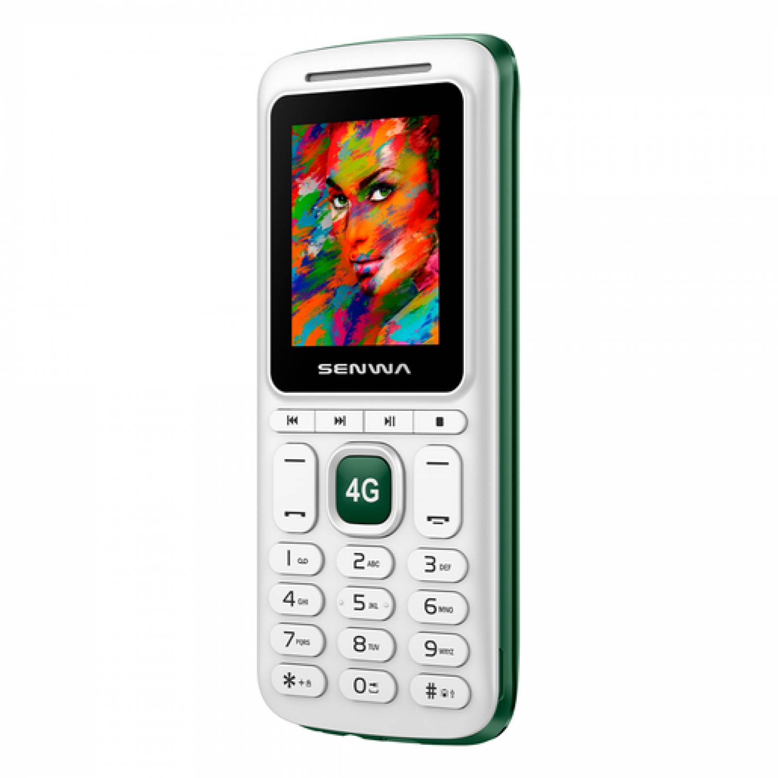 CELULAR SENWA 4G VOLTE BLANCO/VERDE KIT TELCEL