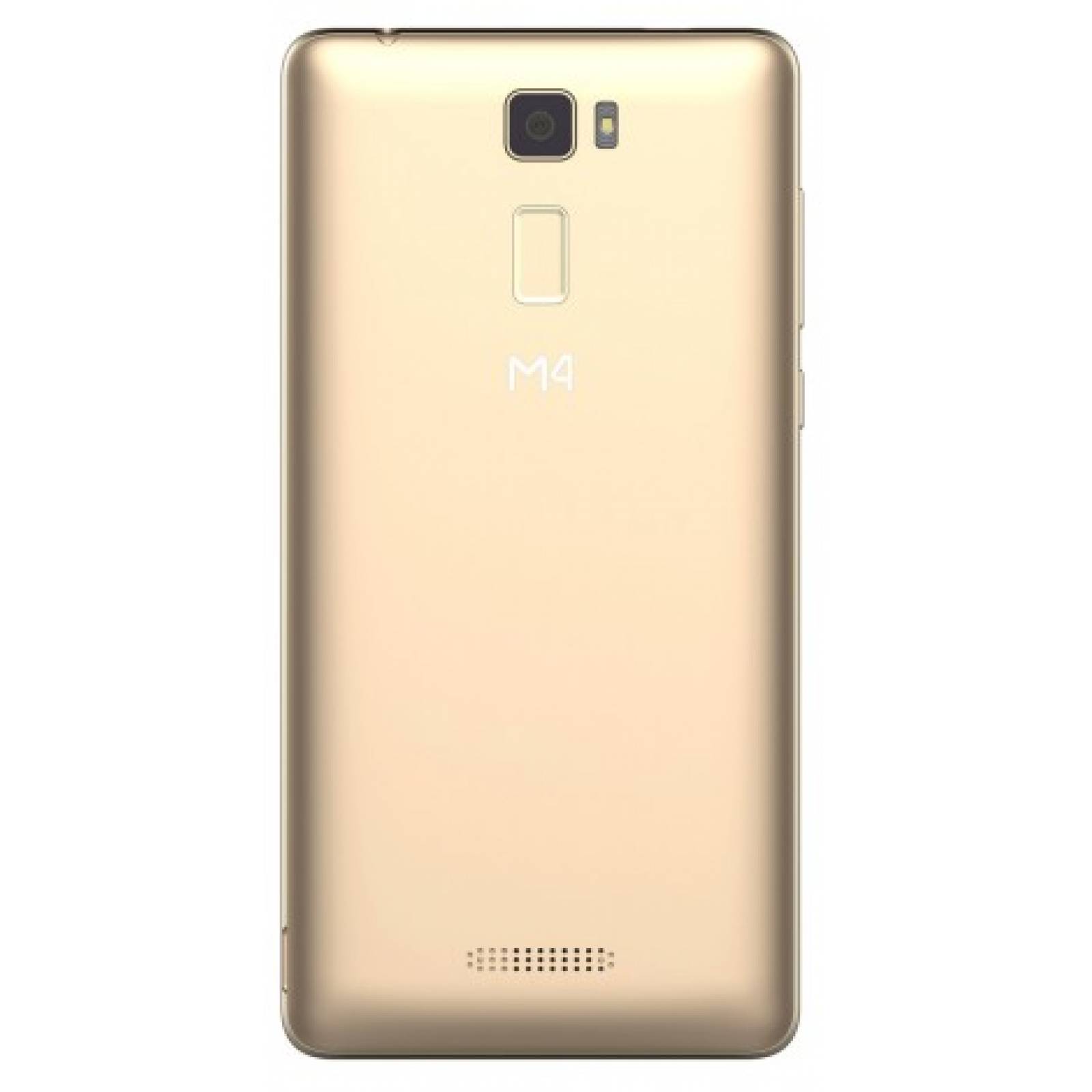 Celular M4TEL LTE SS4457-R M4 EVER DORADO Telcel más Interactive Smart Cover y audífonos.