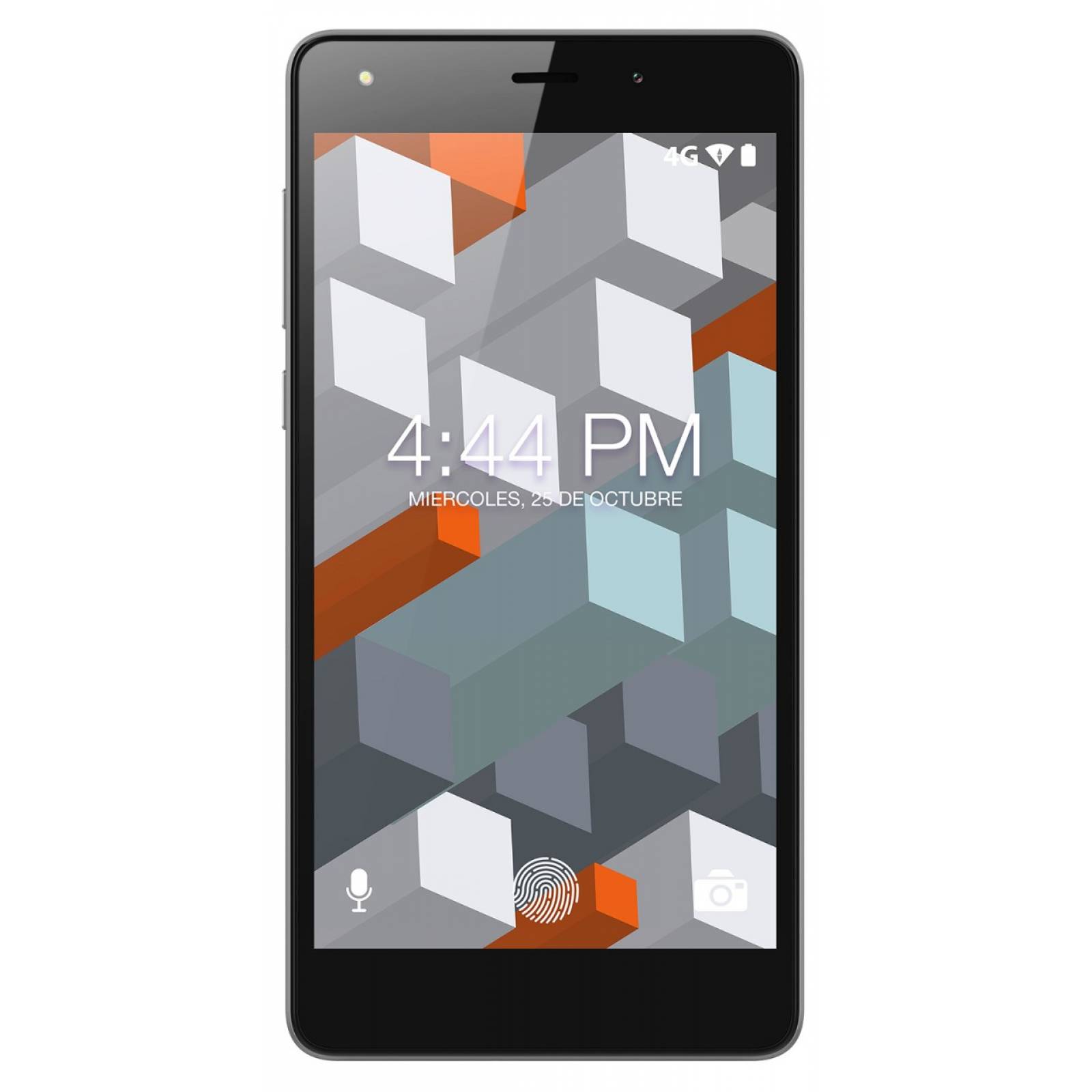 Celular M4TEL LTE SS4457-R M4 EVER PLATA Telcel más Interactive Smart Cover y audífonos.