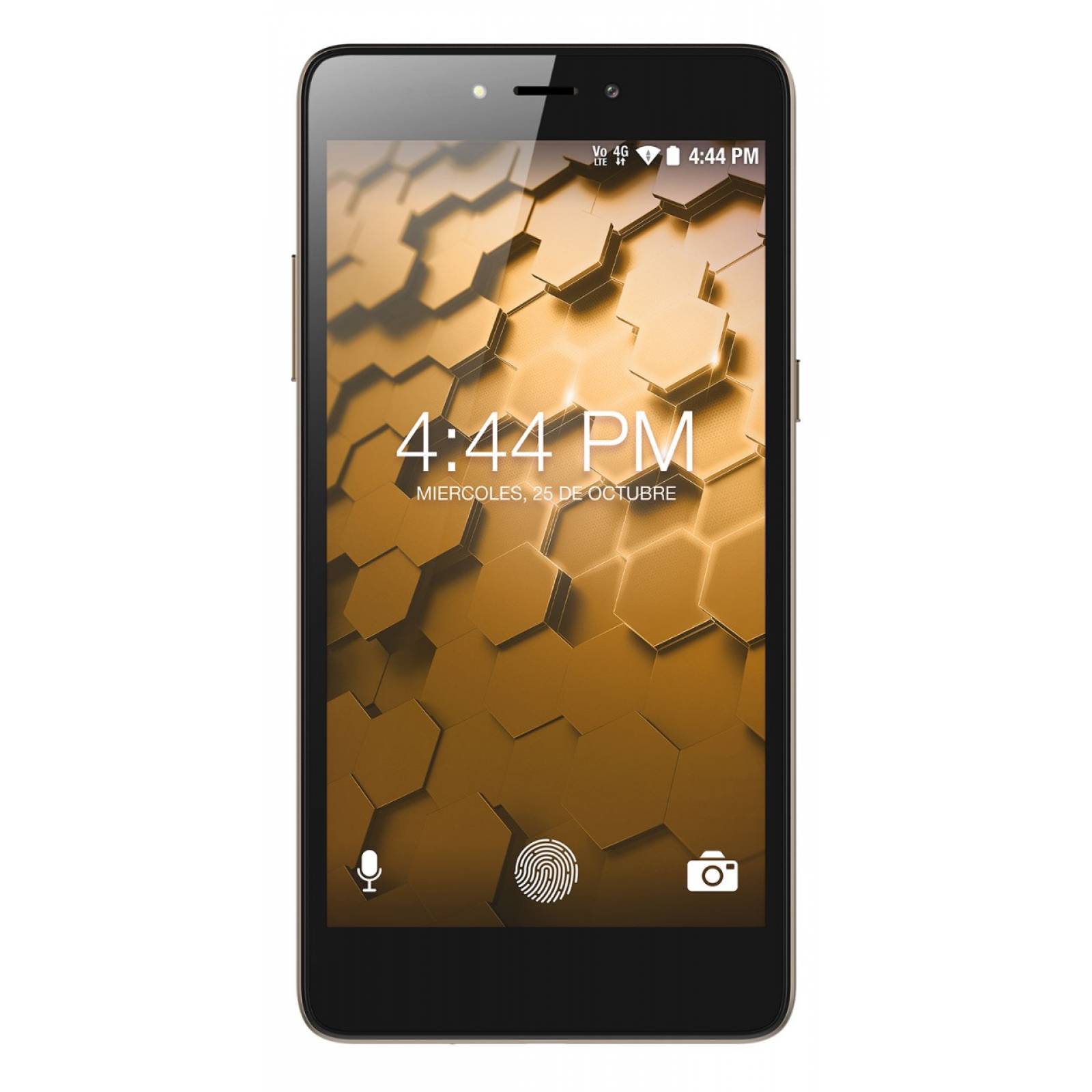 Celular M4TEL LTE SS4453-R M4 FEEL Color DORADO Telcel más Naked Crystal Case y audífonos DLX.