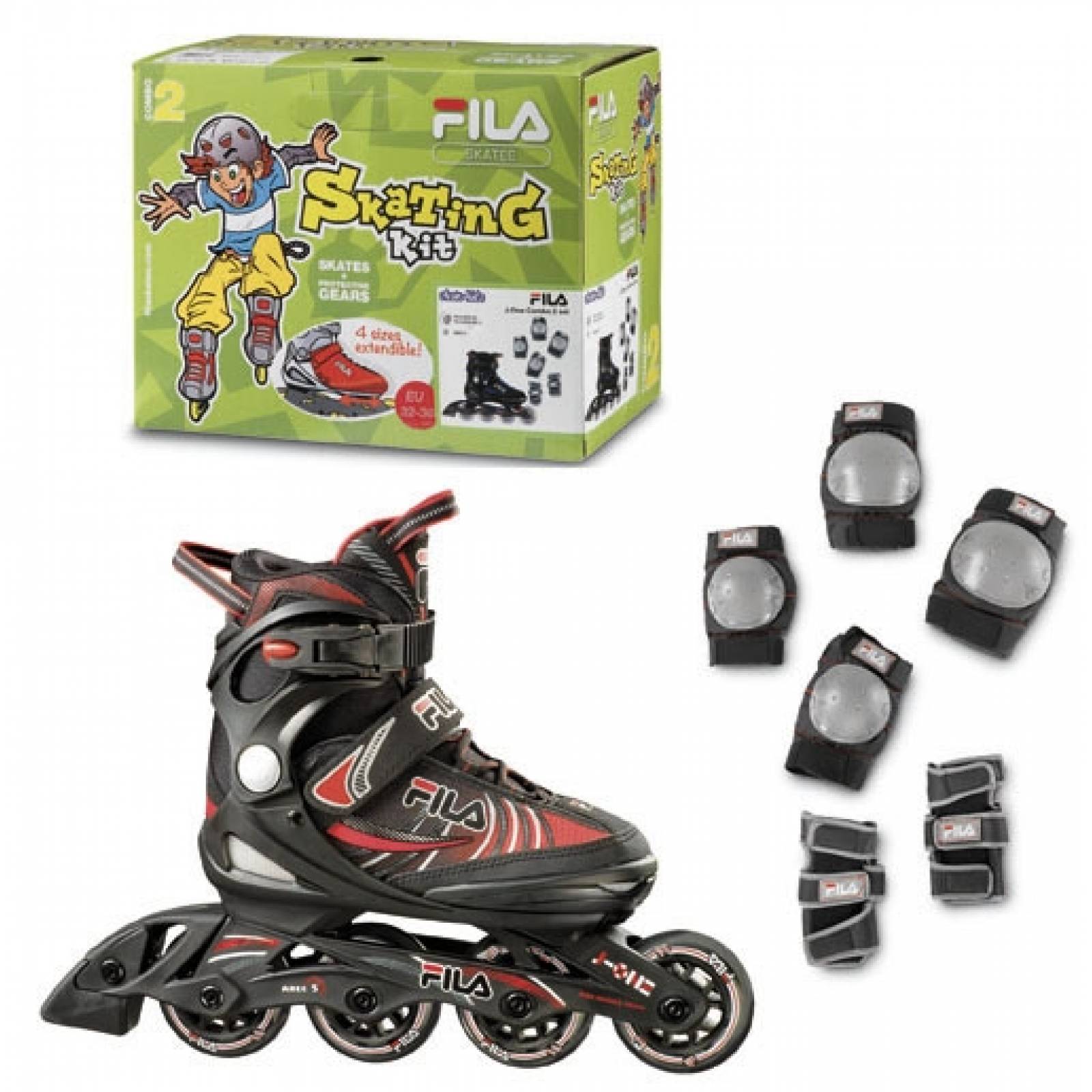 Patines Ajustables en Combo Fila J One Black/Red