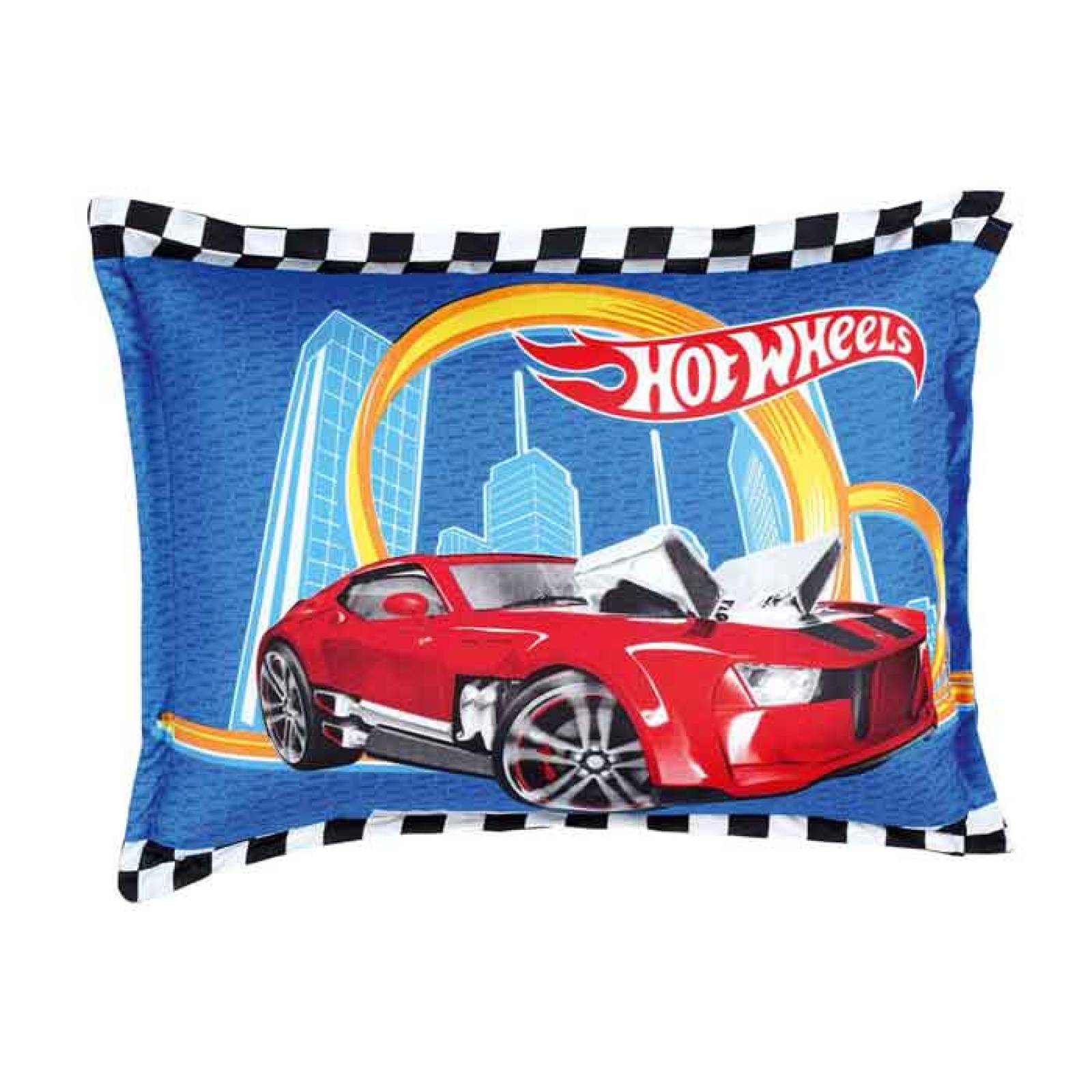 Almohada Hot Wheels Racing Estandar Microfibra Azul Concord