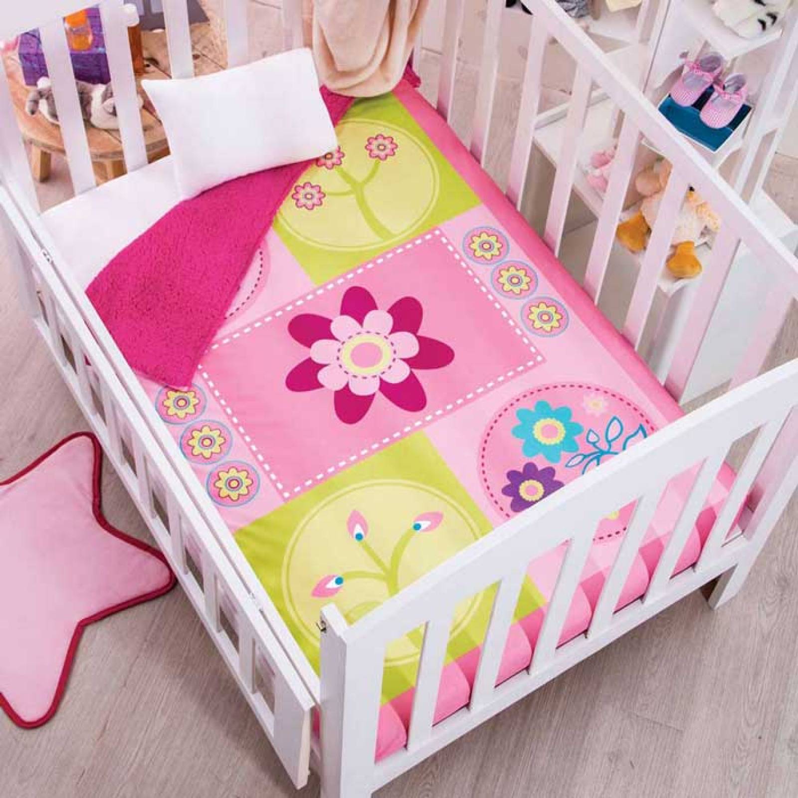 Cobertor Borrega Camila Cunero Bebe Poliester Rosa Concord