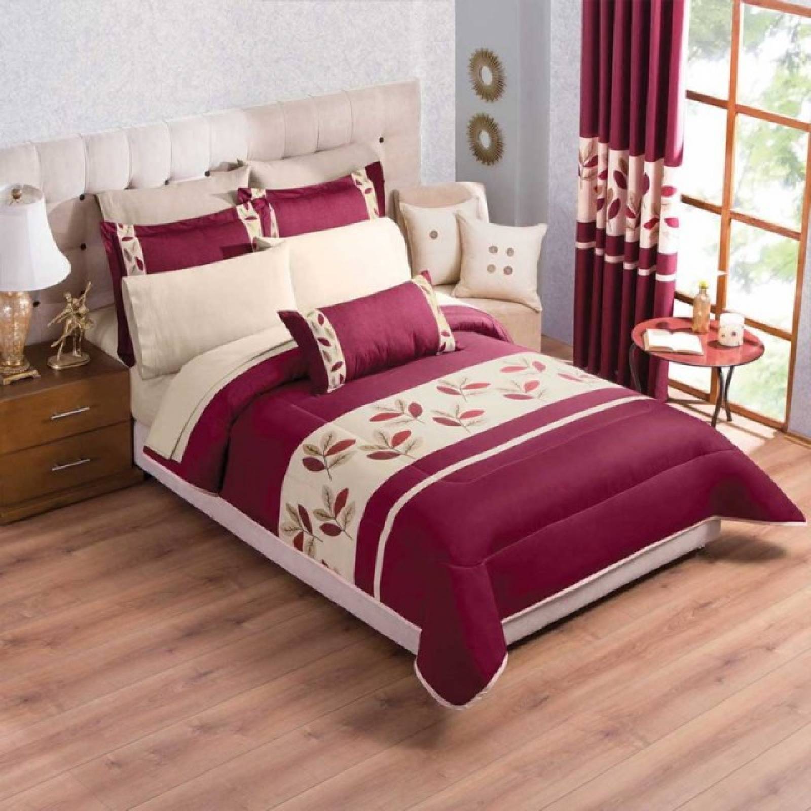 Edredon Funda Napoli Cama King Size Microfibra Vino Concord