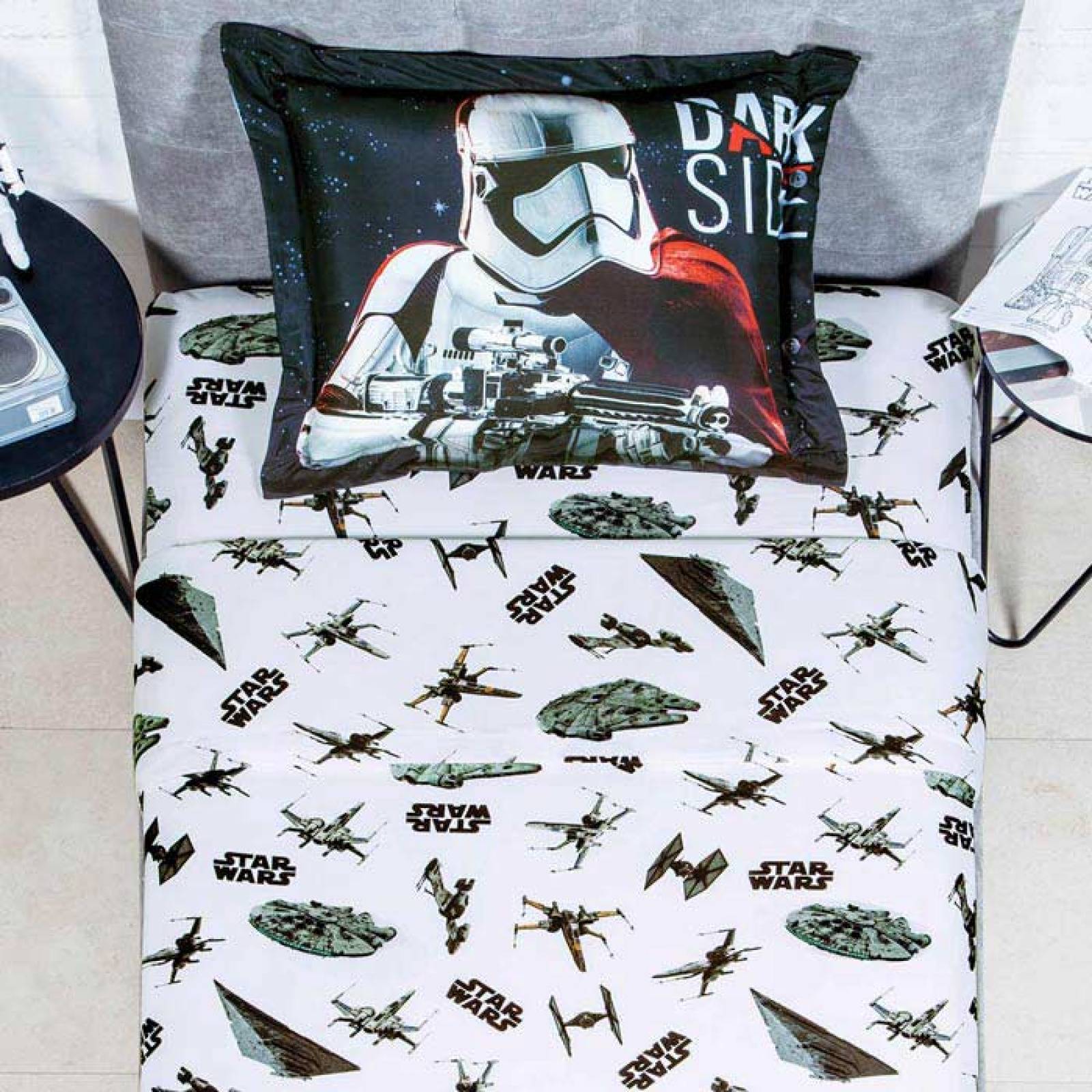 Juego Sabana Star Wars Individual Microfibra Blanco Concord