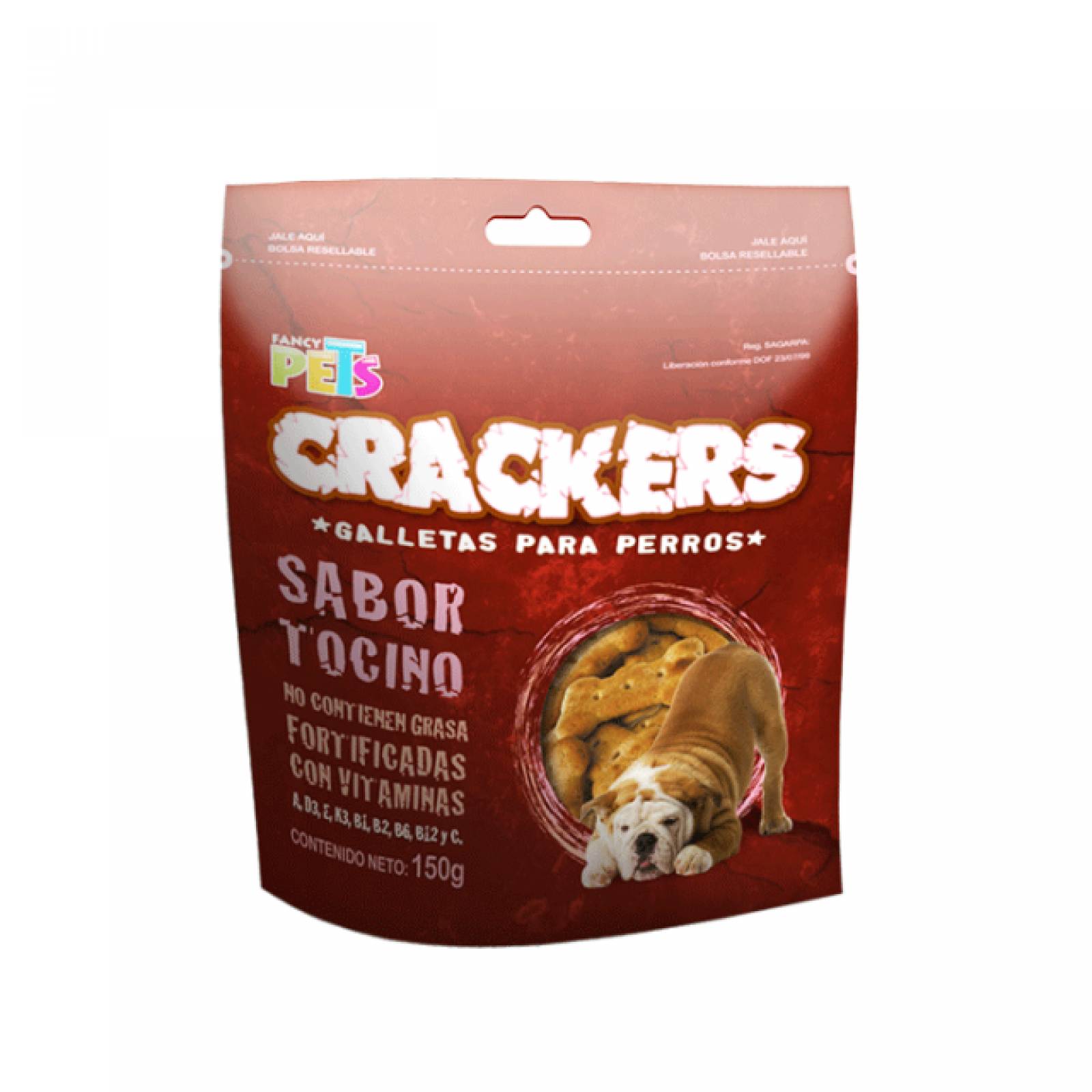 Crackers Galletas Sabor Tocino Perro 150Grs Fancy Pets