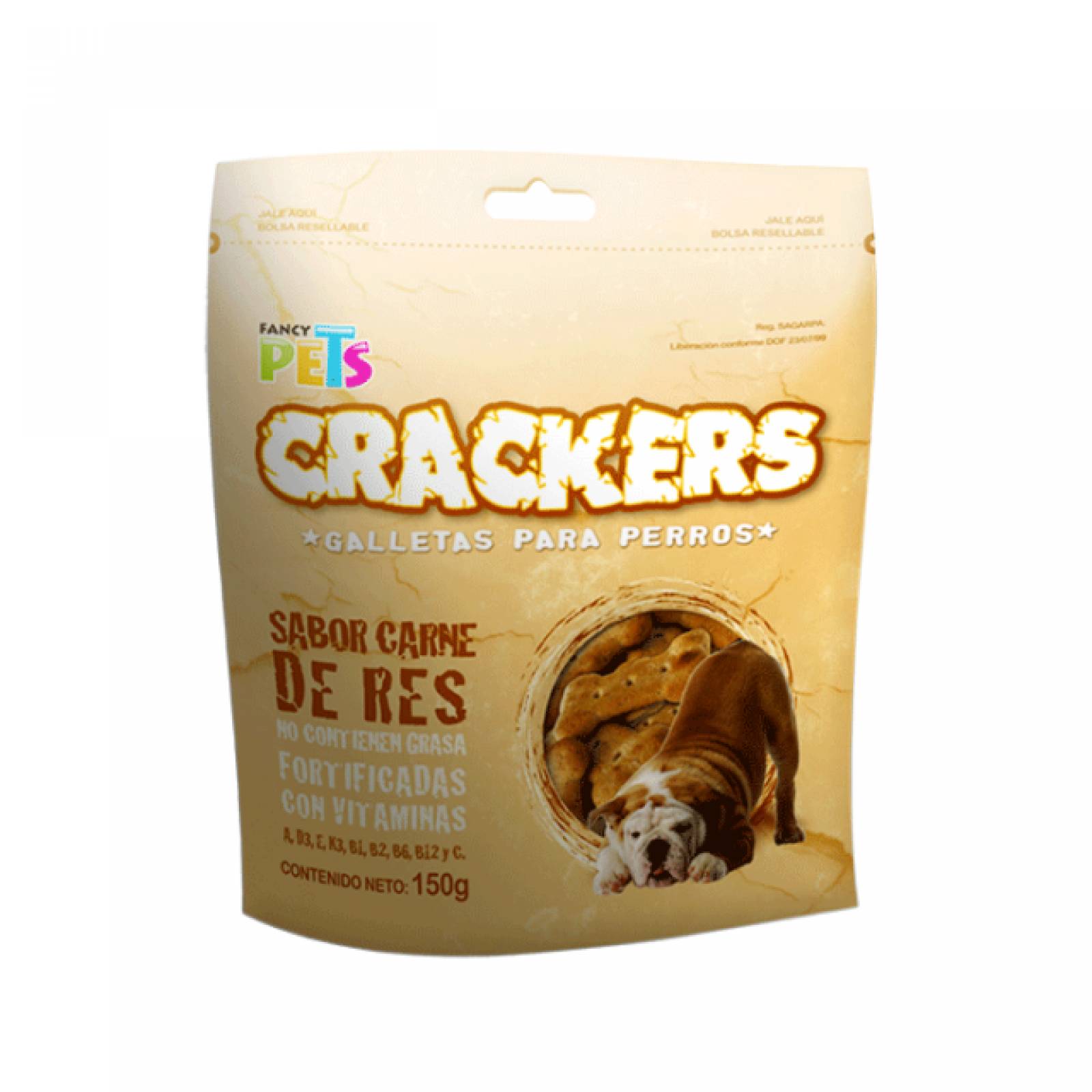 Galletas Sabor Carne Crackers Perro 150Grs Fancy Pets