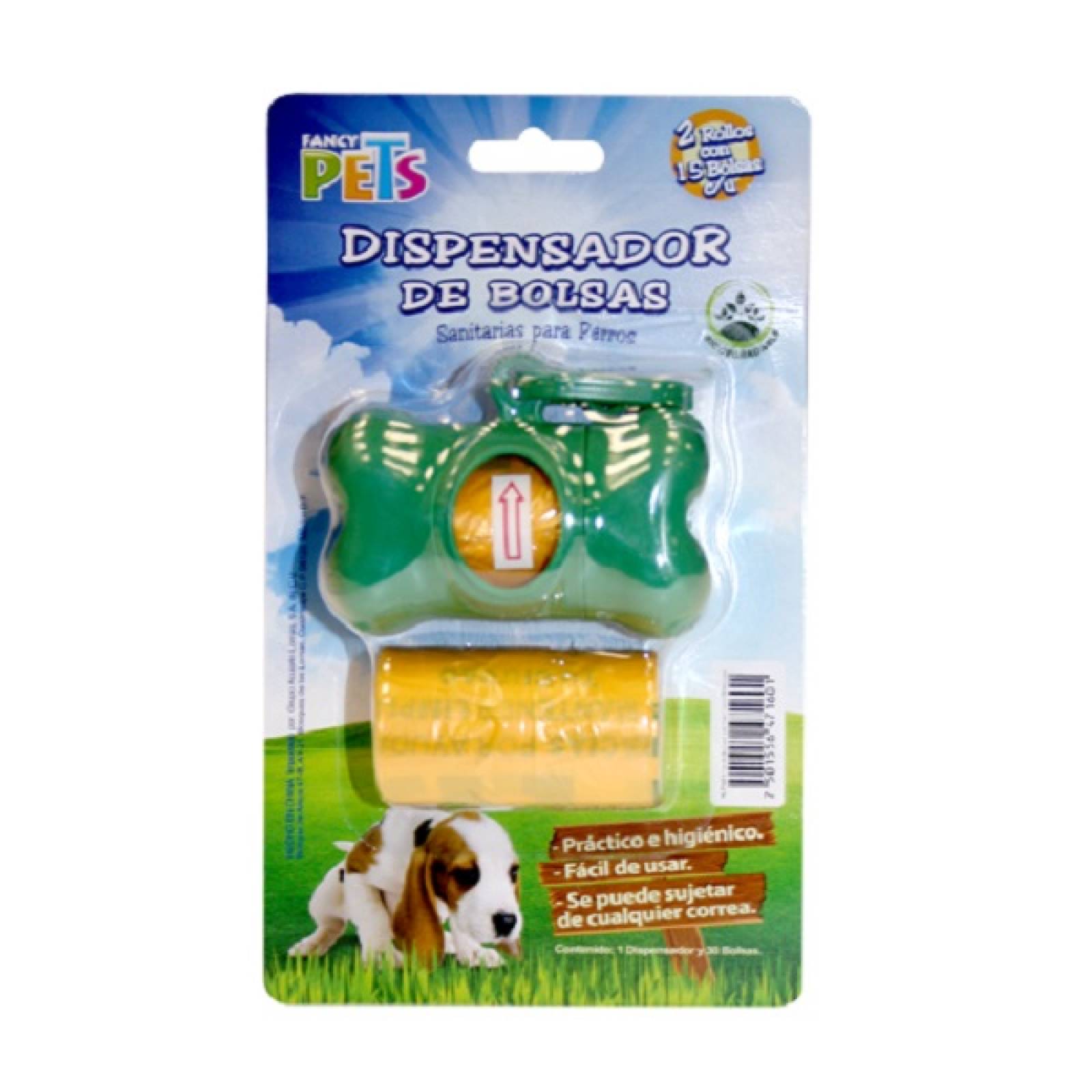 DISPENSADOR LLAVERO 40 BOLSAS DESECHABLES PERRO FANCY PETS