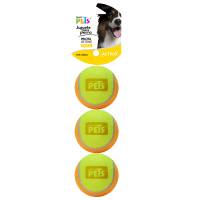 3 Pelotas Tenis Bicolor Chicas Juguete Perro Fancy Pets
