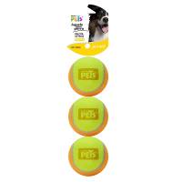 Pelotas Tenis Bicolor Mediana 3Pza 2,5 Diam Perro Fancy Pets