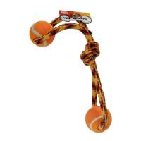 Juguete Cuerda Tejida Doble Pelota 43 Cm Perro Fancy Pets