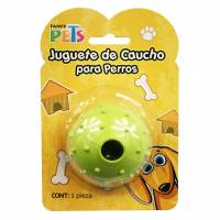 Juguete Caucho Textura Bola Cascabel 6,5 Cm Perro Fancy Pets