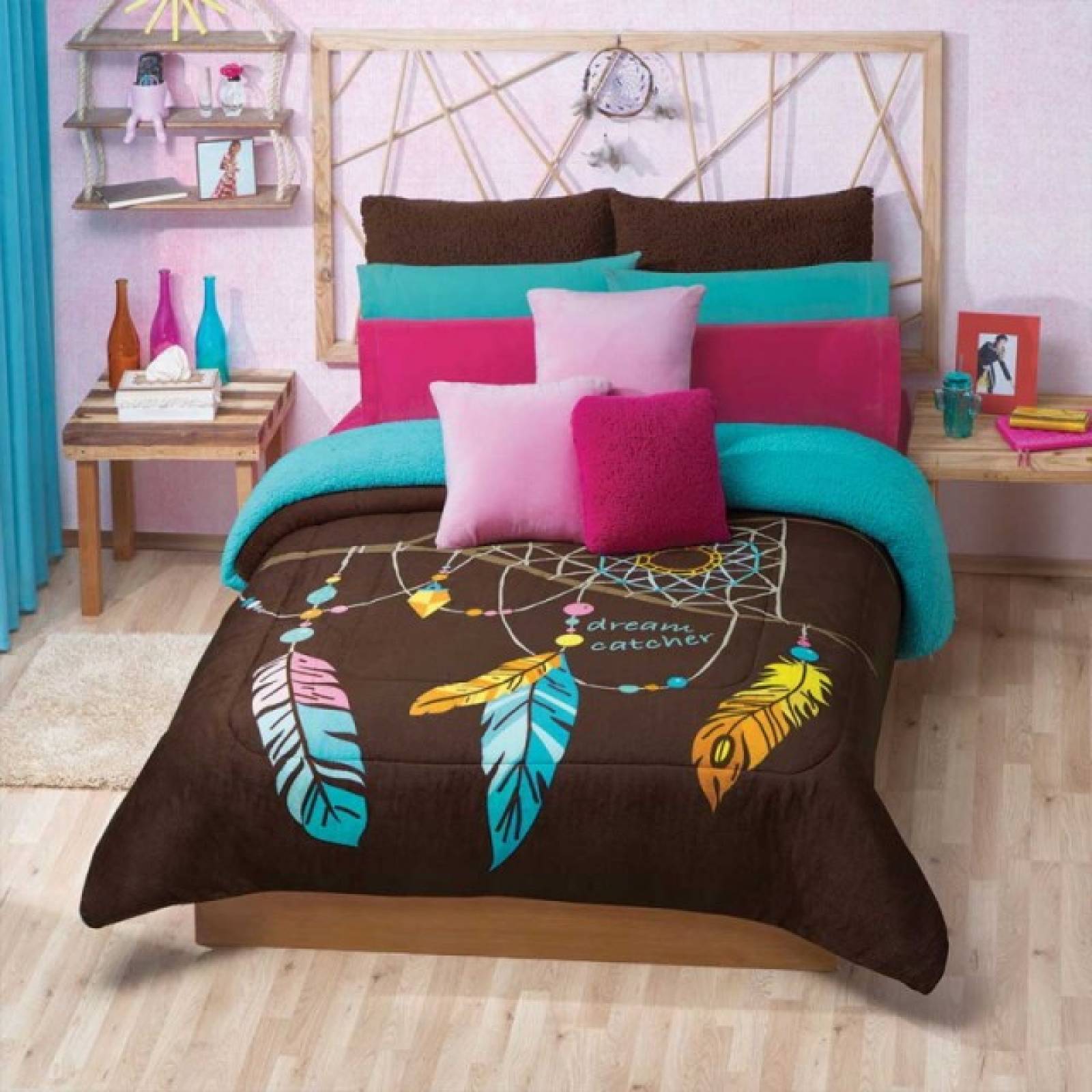 Cobertor Borrega Atrapasueños Cama Matrimonial Cafe Concord