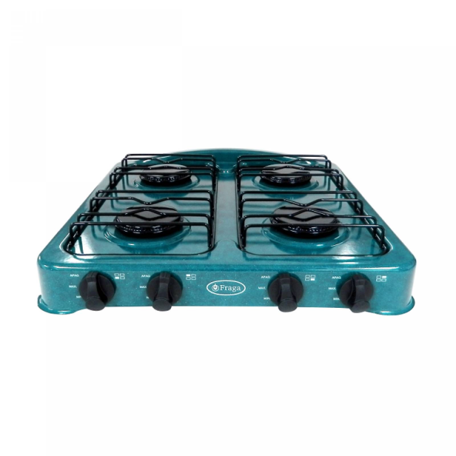 Parrilla Camping Porcelanizada 4 Quemadores Verde Fraga