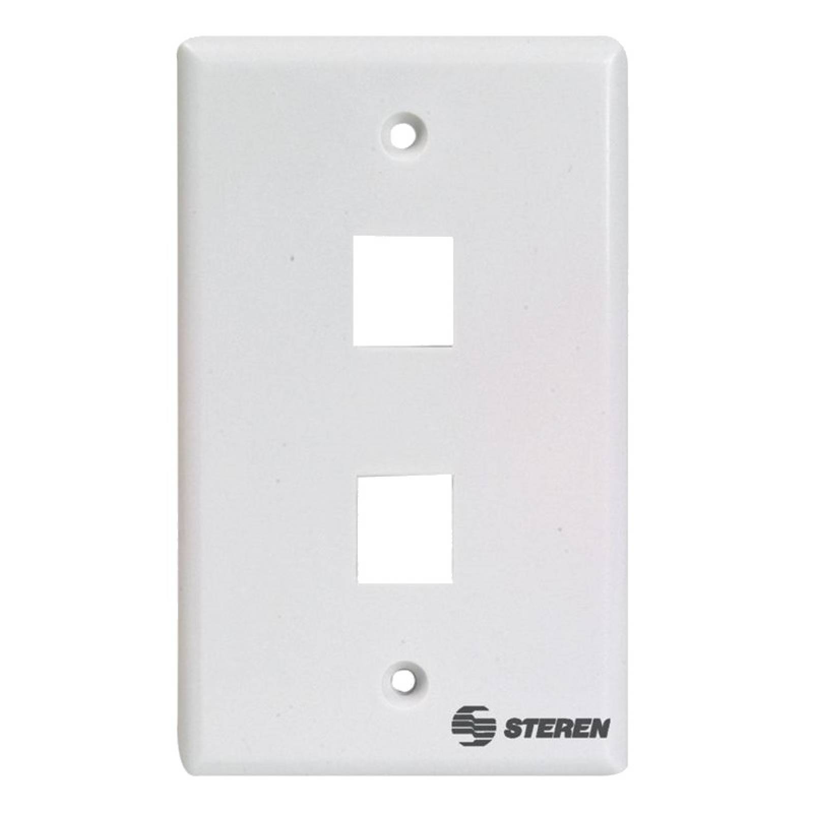 Placa Registro 2 Cavidades RJ45 Cat 5e 6 Keystone Steren