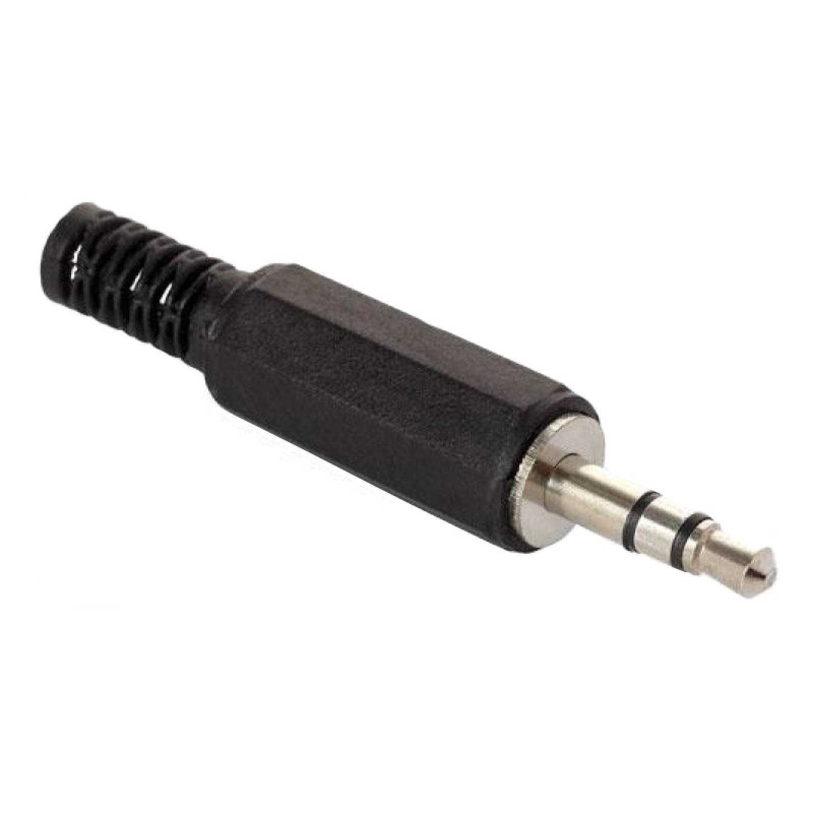 Plug Audio 3.5 mm Estereo Negro Platico Microfono Steren